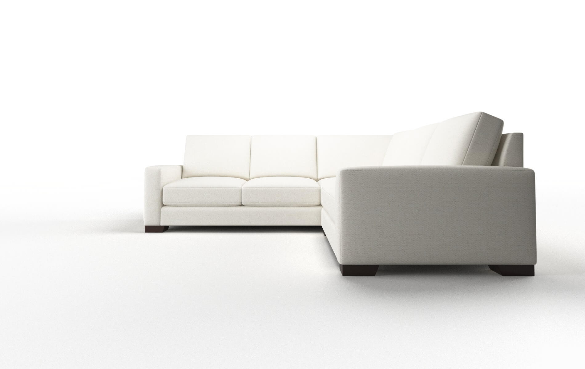 London Catalina Ivory Sectional espresso legs 5