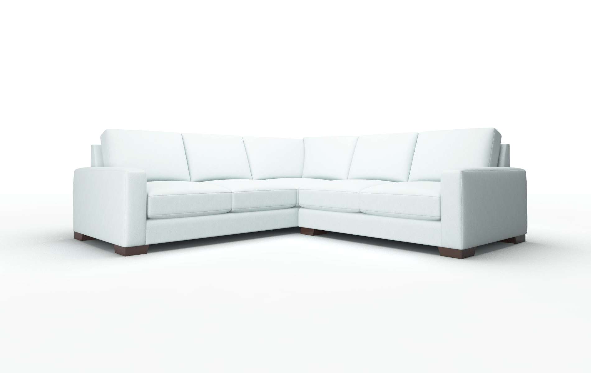 London Clyde Cornflower Sectional espresso legs 1