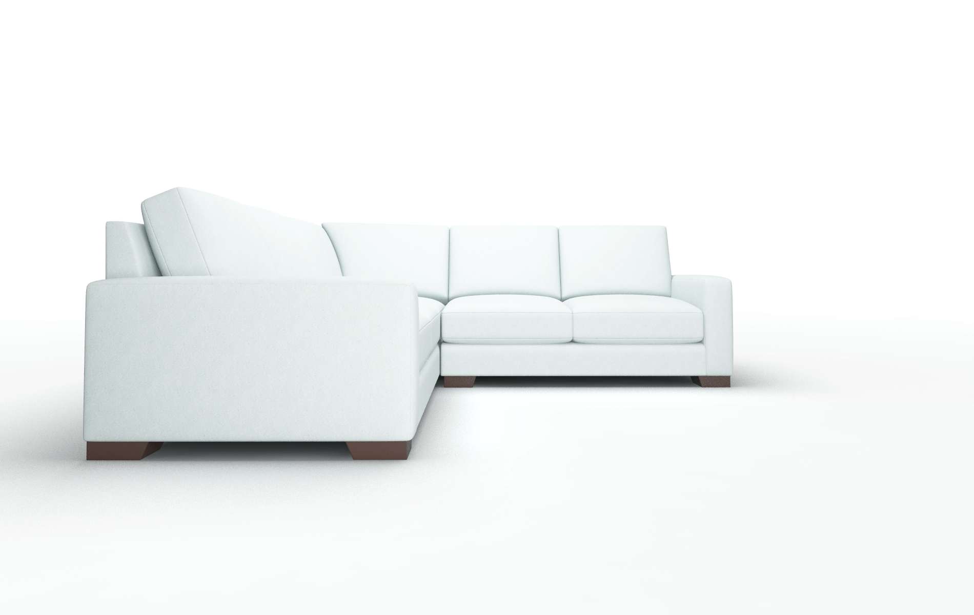 London Clyde Cornflower Sectional espresso legs 2