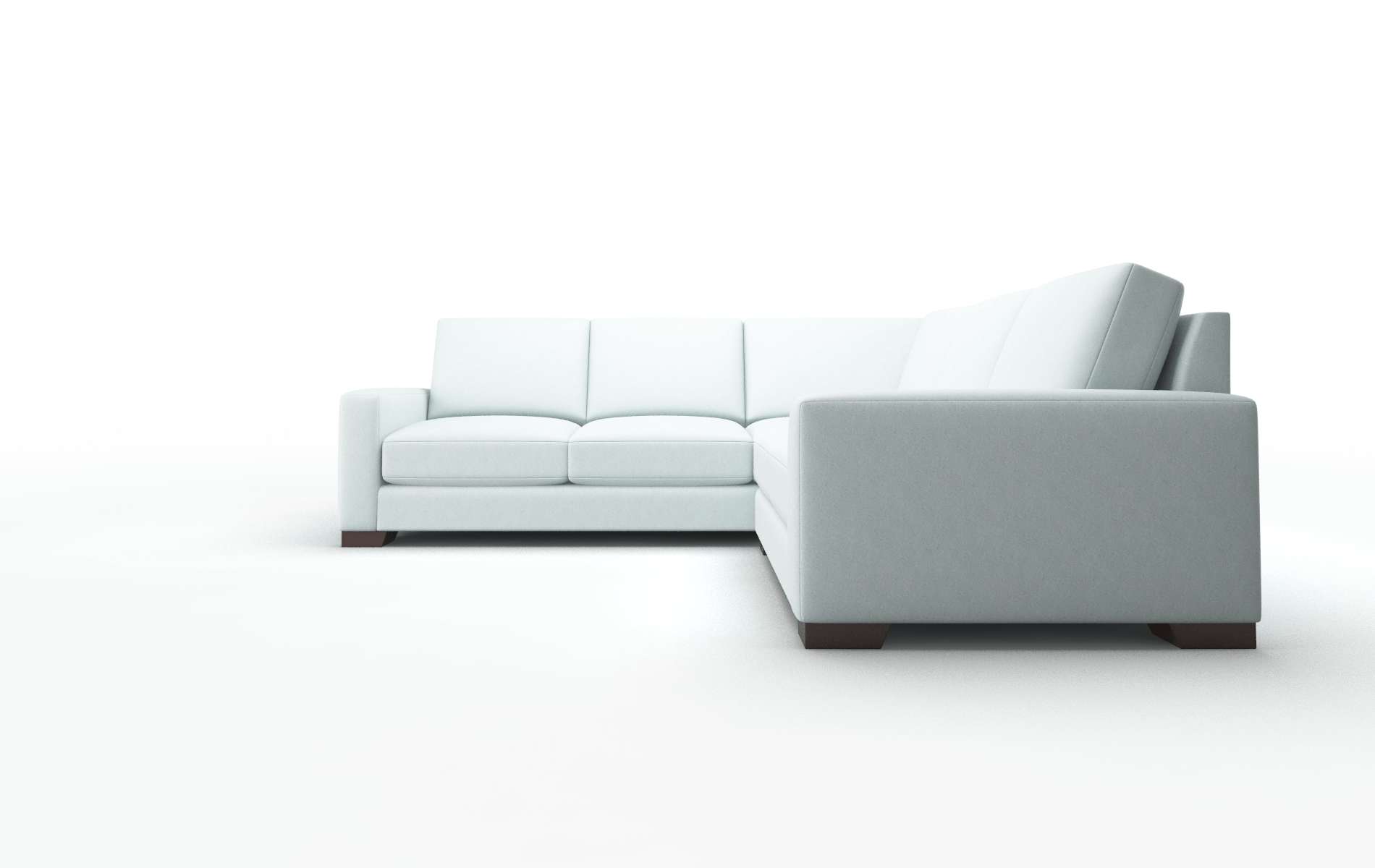 London Clyde Cornflower Sectional espresso legs 5