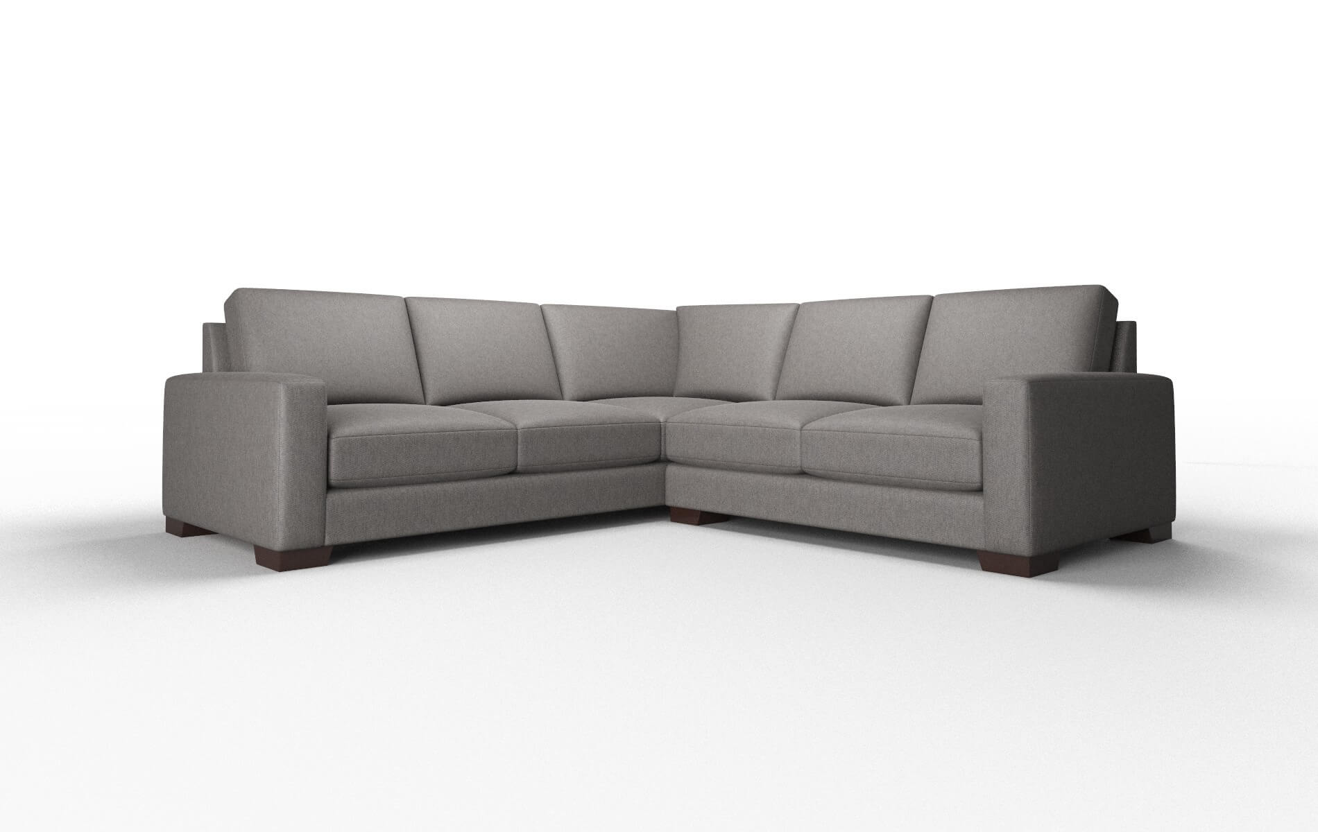 London Cosmo Charcoal Sectional espresso legs 1