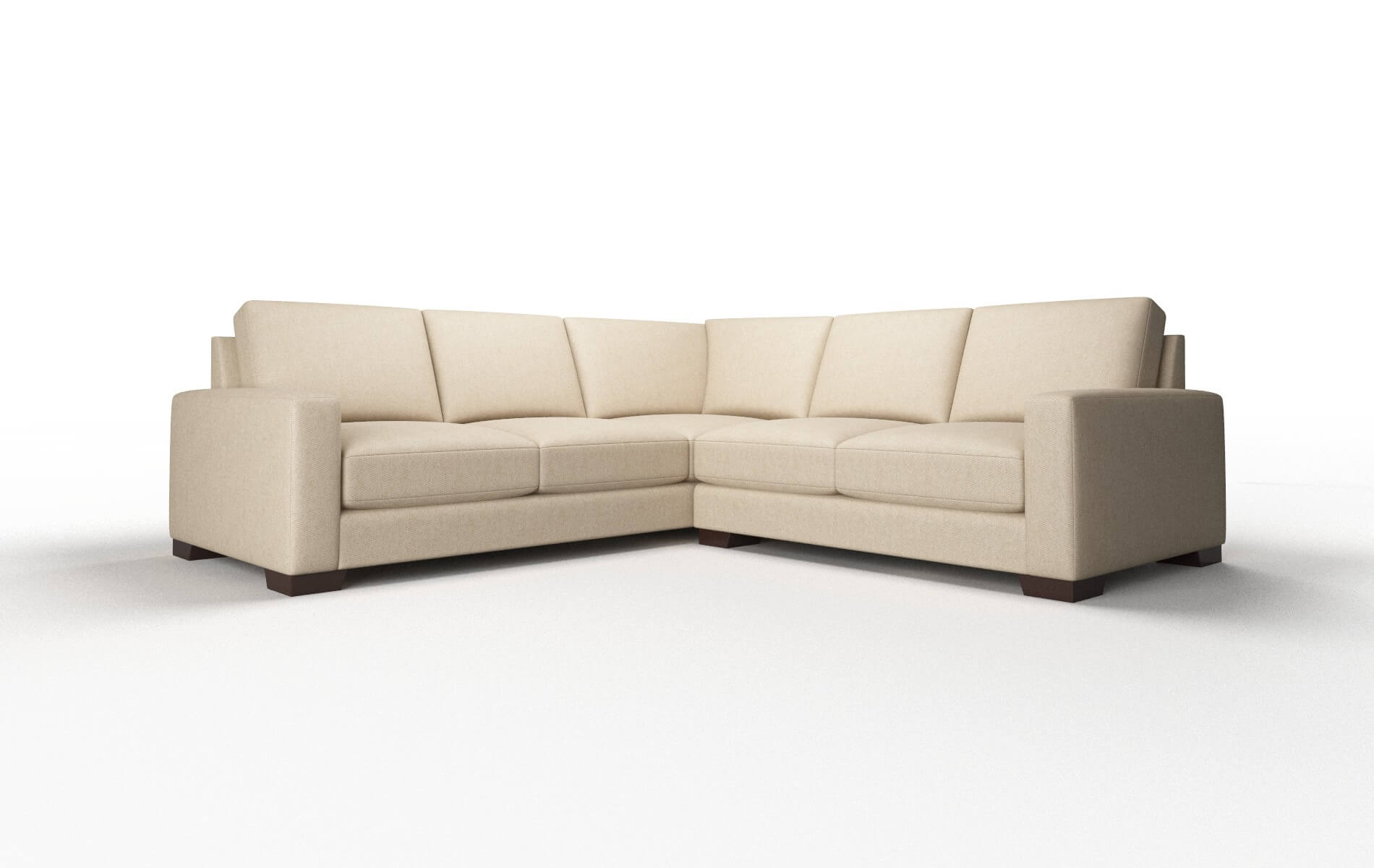 London Cosmo Fawn Sectional espresso legs 1
