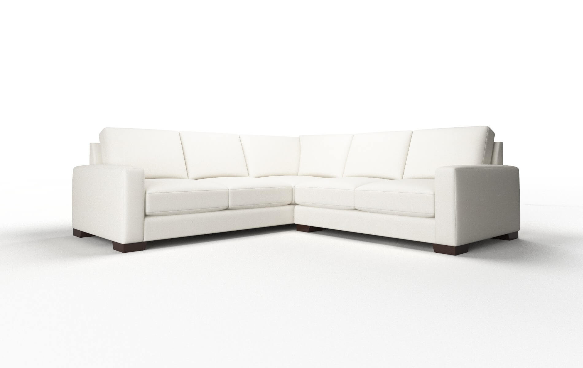 London Cosmo Ivory Sectional espresso legs 1