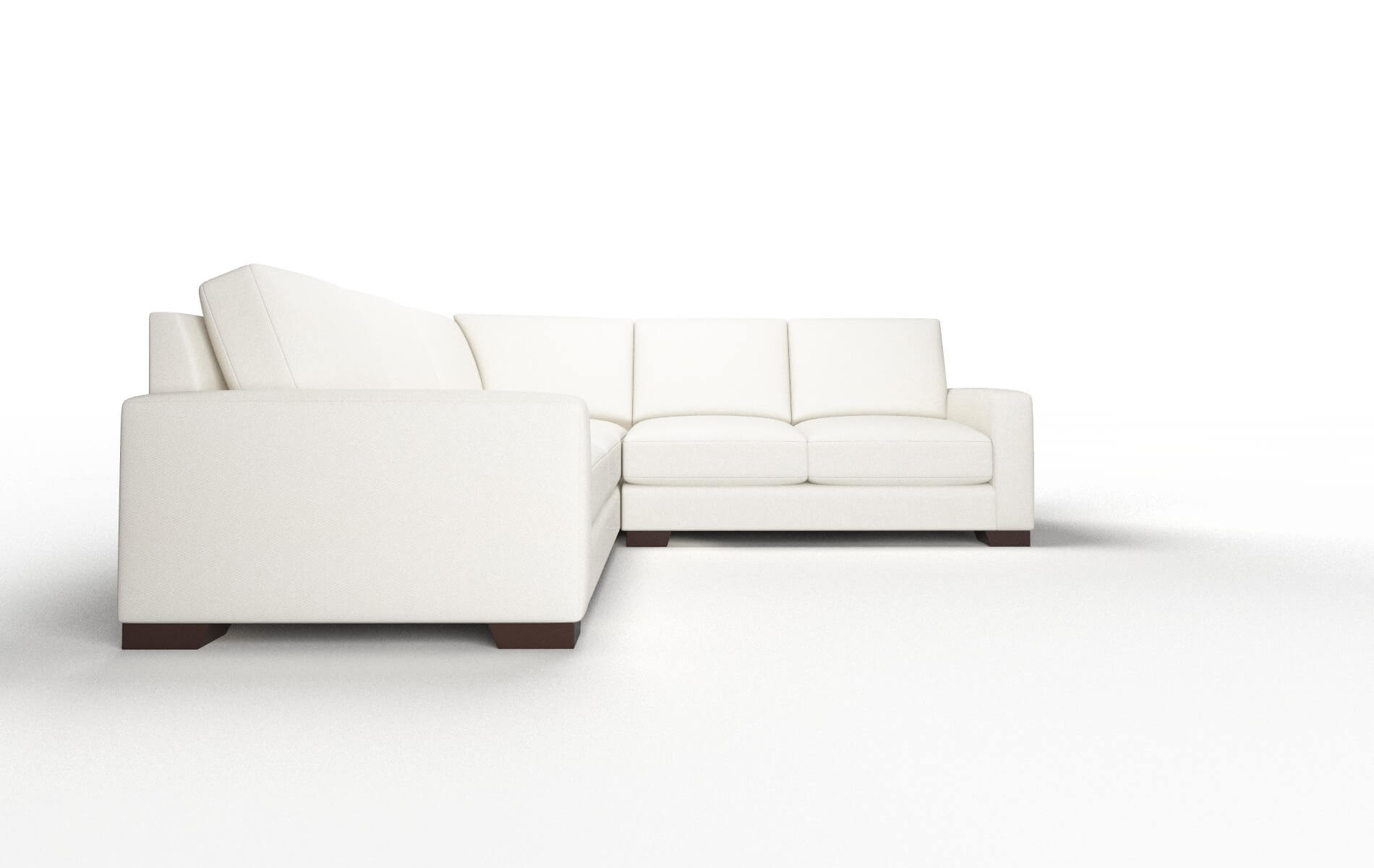London Cosmo Ivory Sectional espresso legs 2
