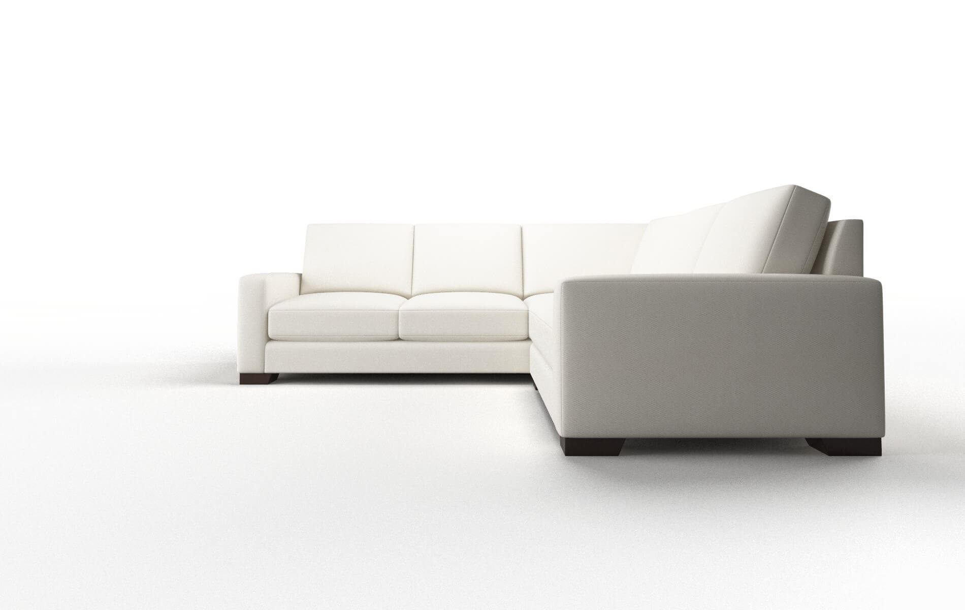 London Cosmo Ivory Sectional espresso legs 5
