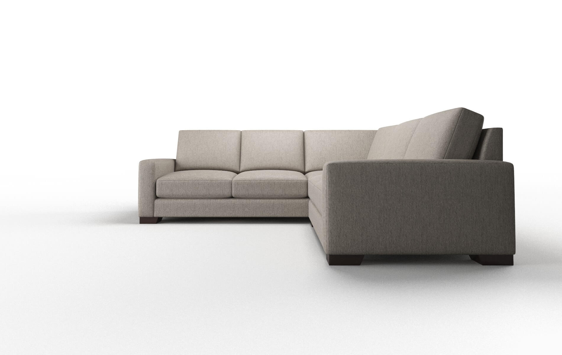 London Cosmo Taupe Sectional espresso legs 5