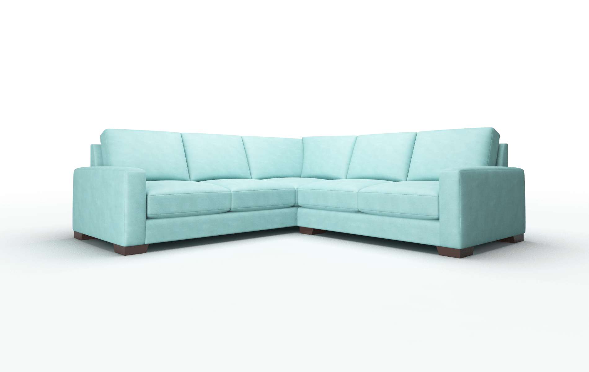 London Curious Turquoise Sectional espresso legs 1
