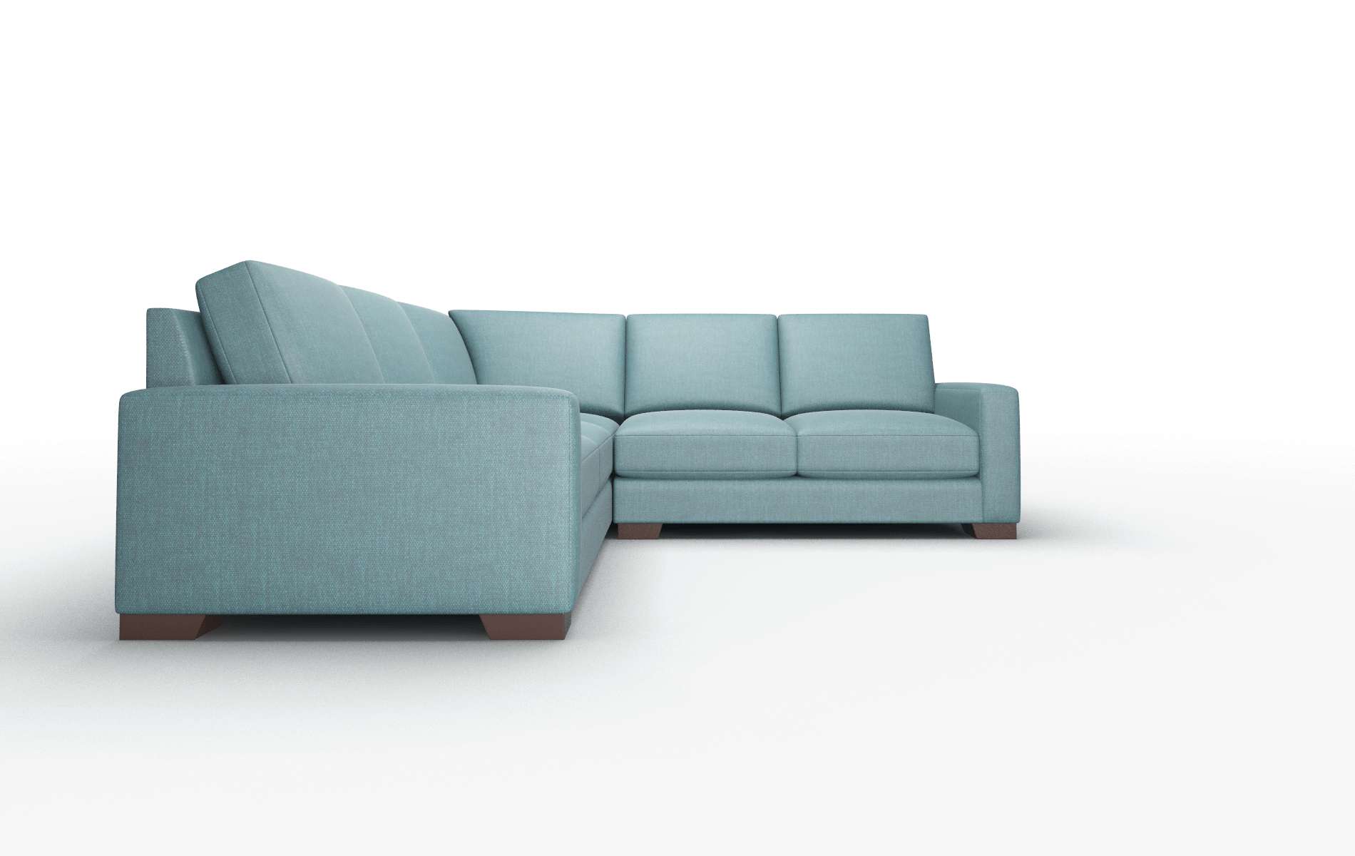 London Elliot Teal Sectional espresso legs 2