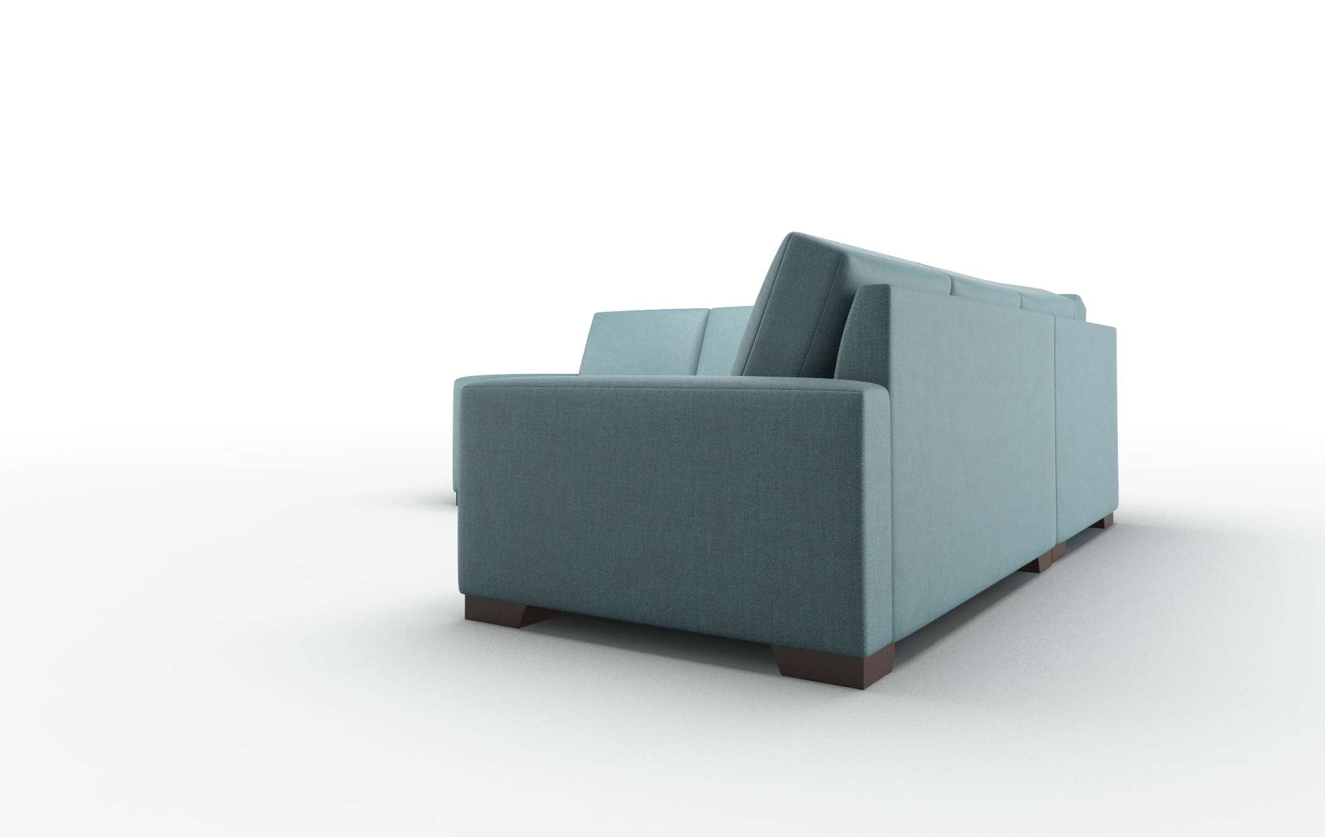 London Elliot Teal Sectional espresso legs 4