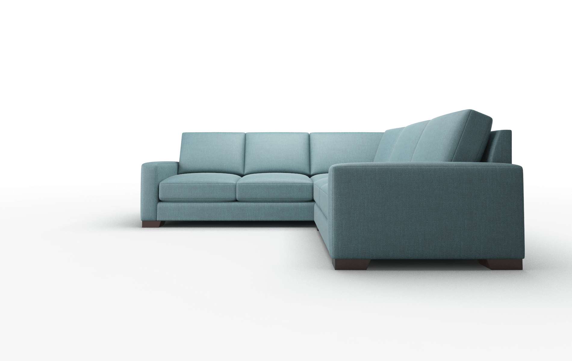 London Elliot Teal Sectional espresso legs 5
