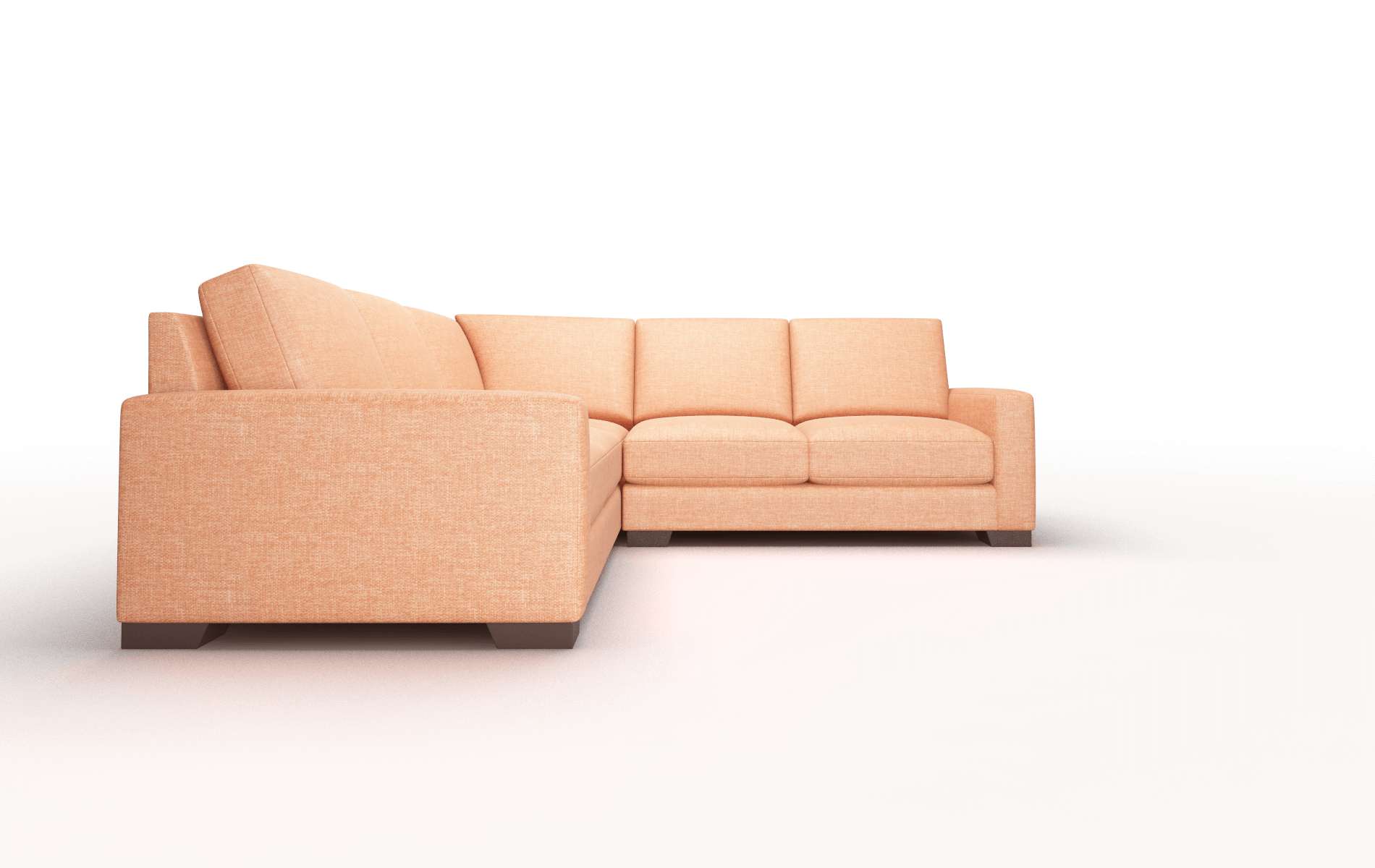 London Hepburn Appricot Sectional espresso legs 2