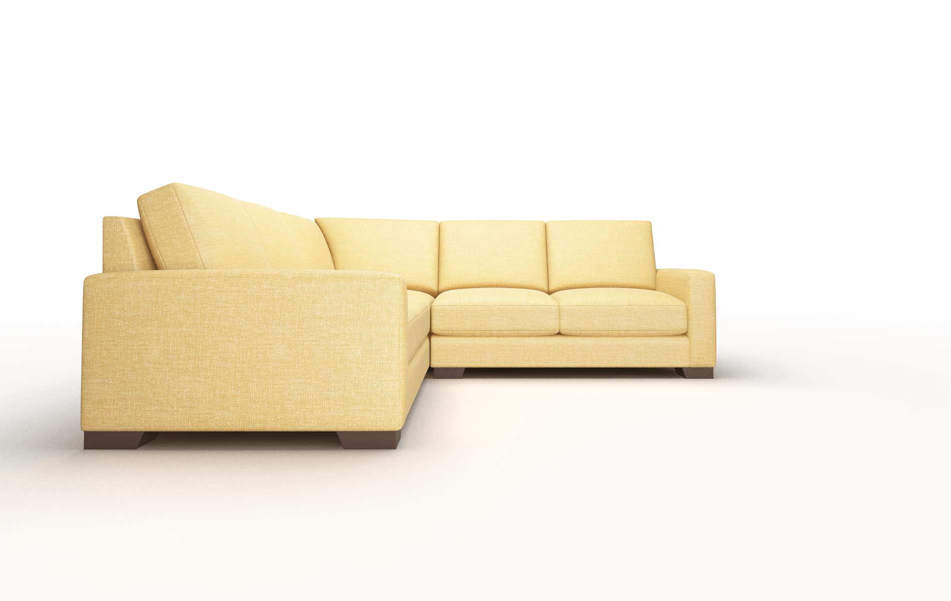 London Leslie Saffron Sectional espresso legs 2