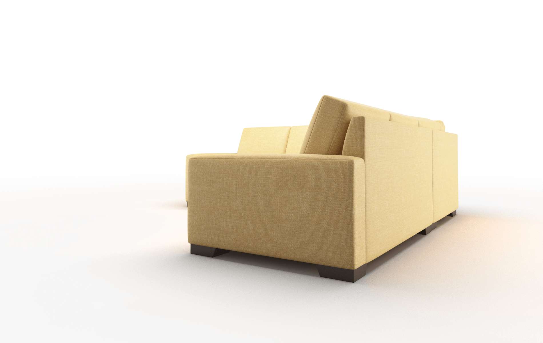 London Leslie Saffron Sectional espresso legs 4