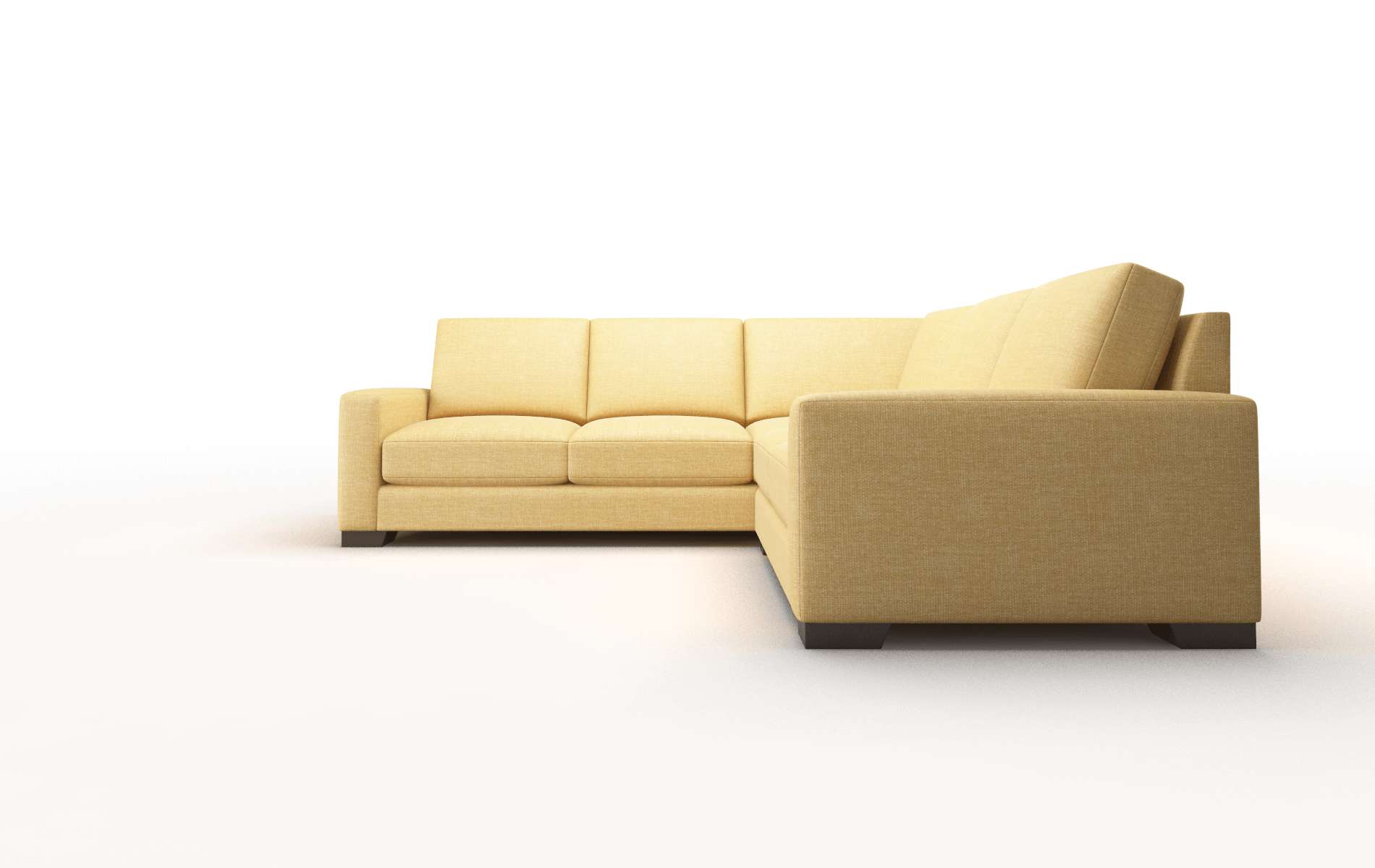 London Leslie Saffron Sectional espresso legs 5