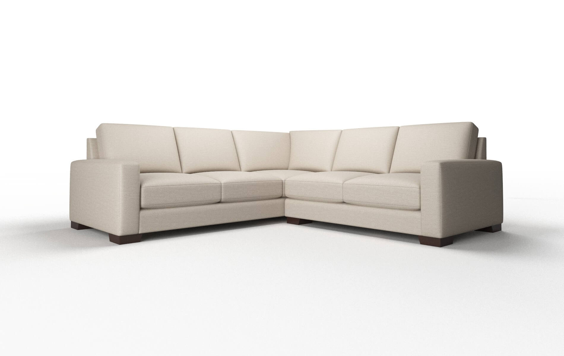 London Oscar linen Sectional Espresso Legs  1