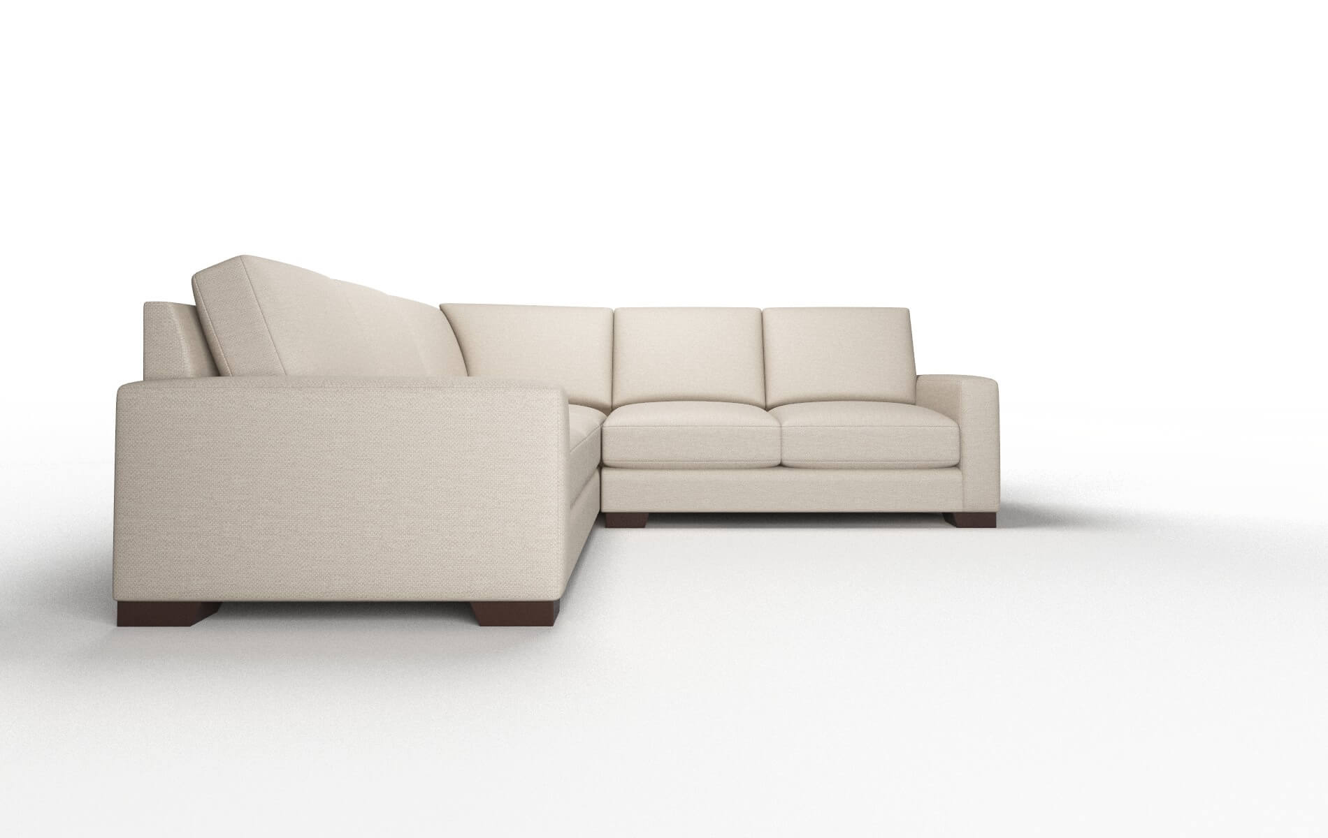 London Oscar Linen Sectional espresso legs 2