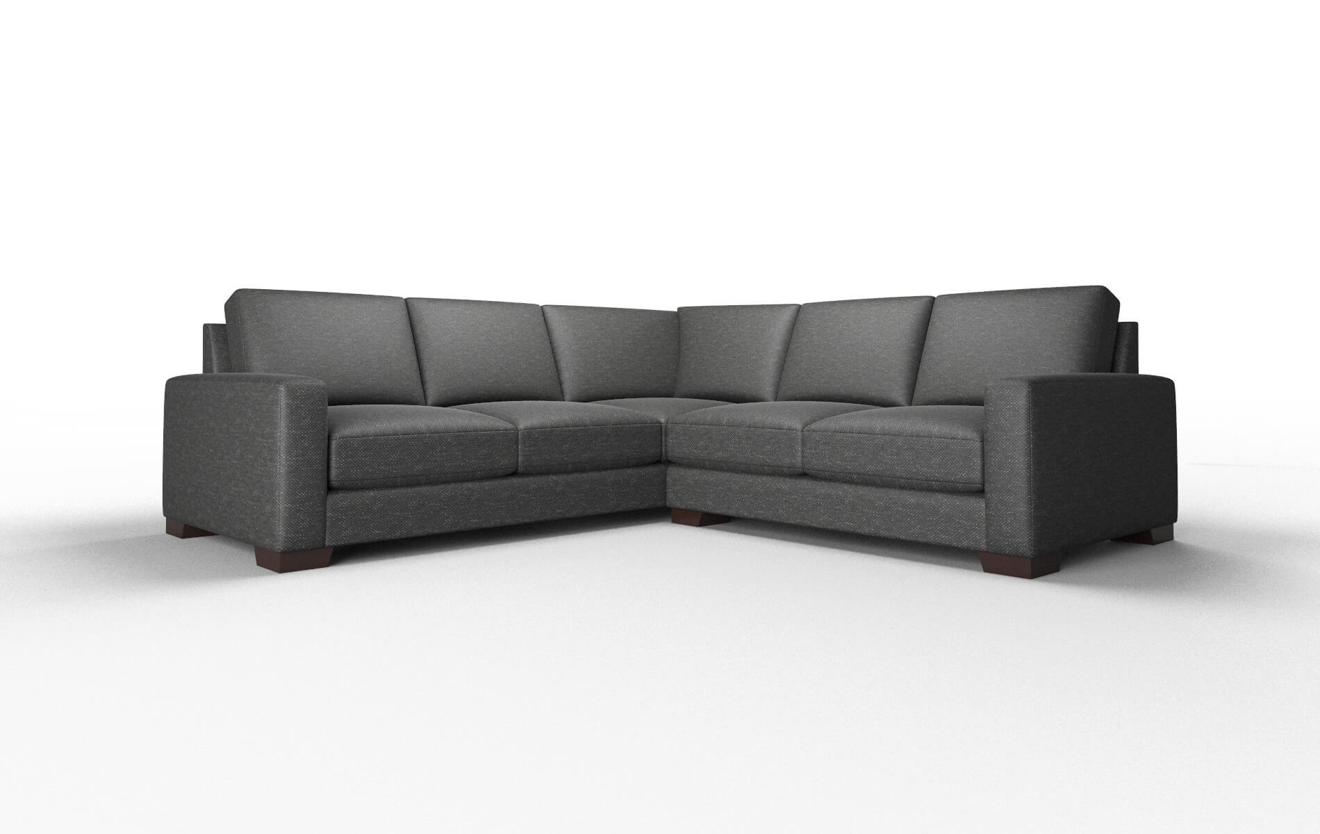 London Phoenix Charcoal Sectional espresso legs 1