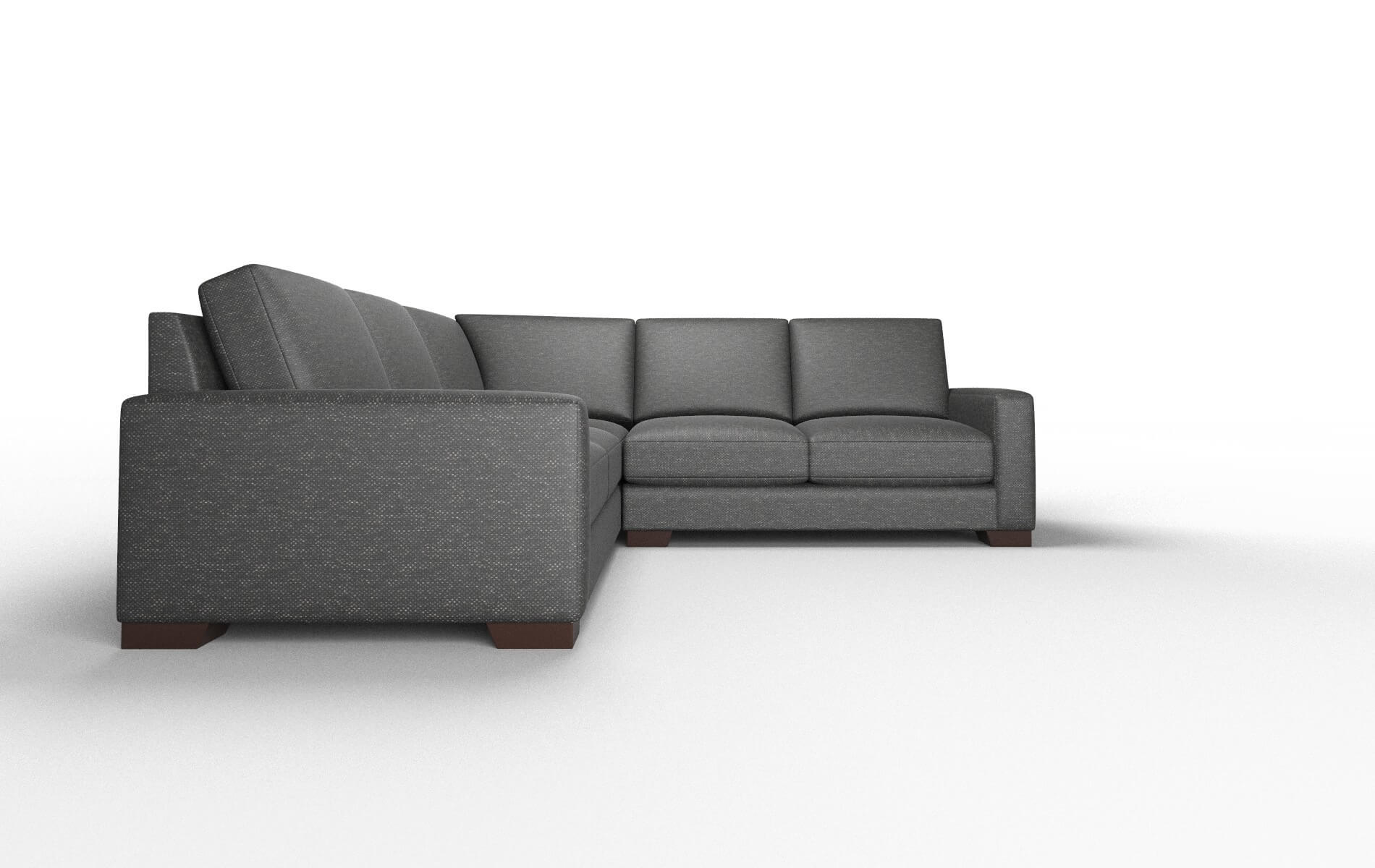 London Phoenix Charcoal Sectional espresso legs 2