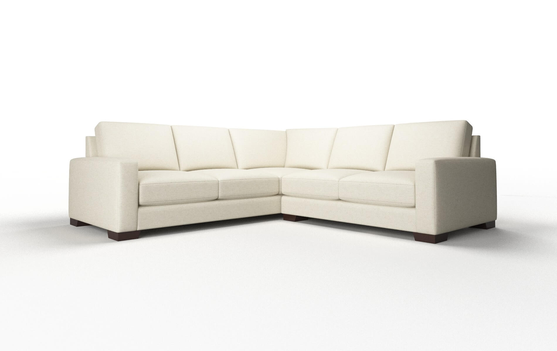 London Phoenix Ivory Sectional espresso legs 1