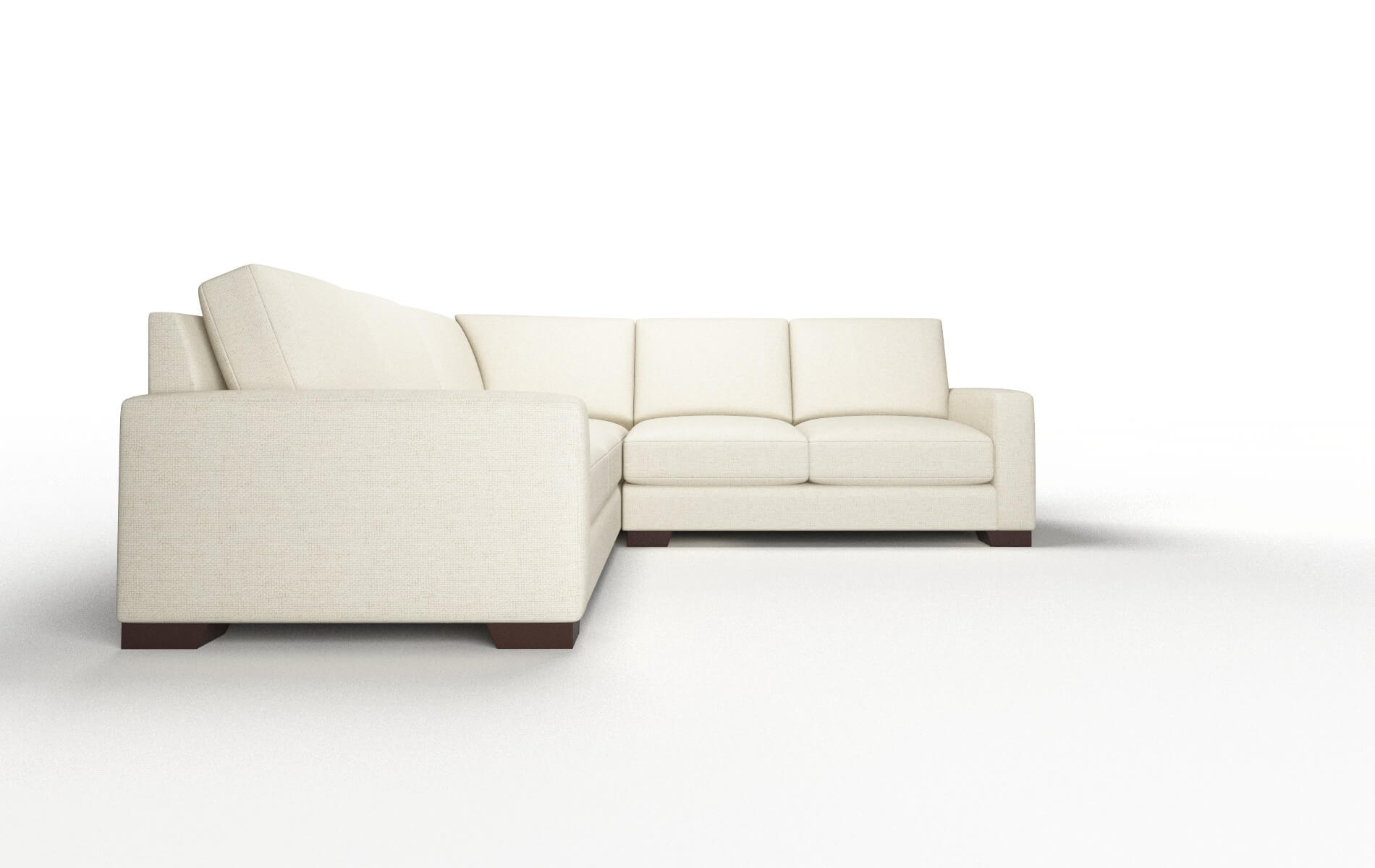 London Phoenix Ivory Sectional espresso legs 2