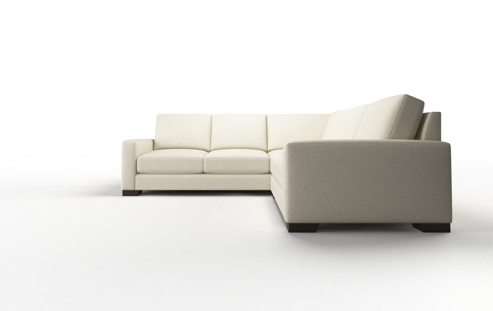London Phoenix Ivory Sectional espresso legs 5