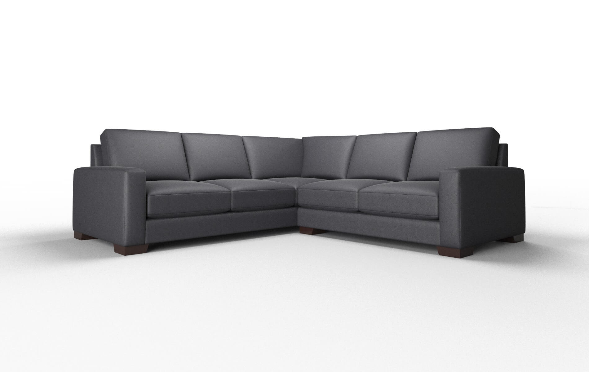 London Redondo Navy Sectional espresso legs 1