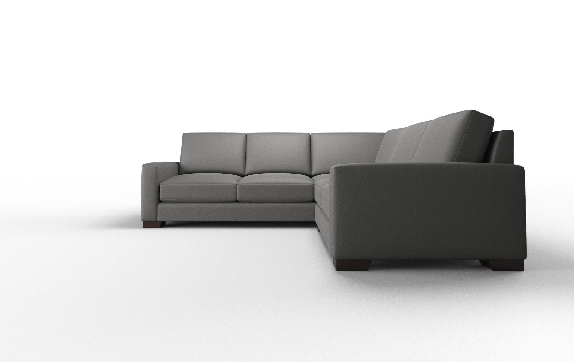London Rocket Charcoal Sectional espresso legs 5