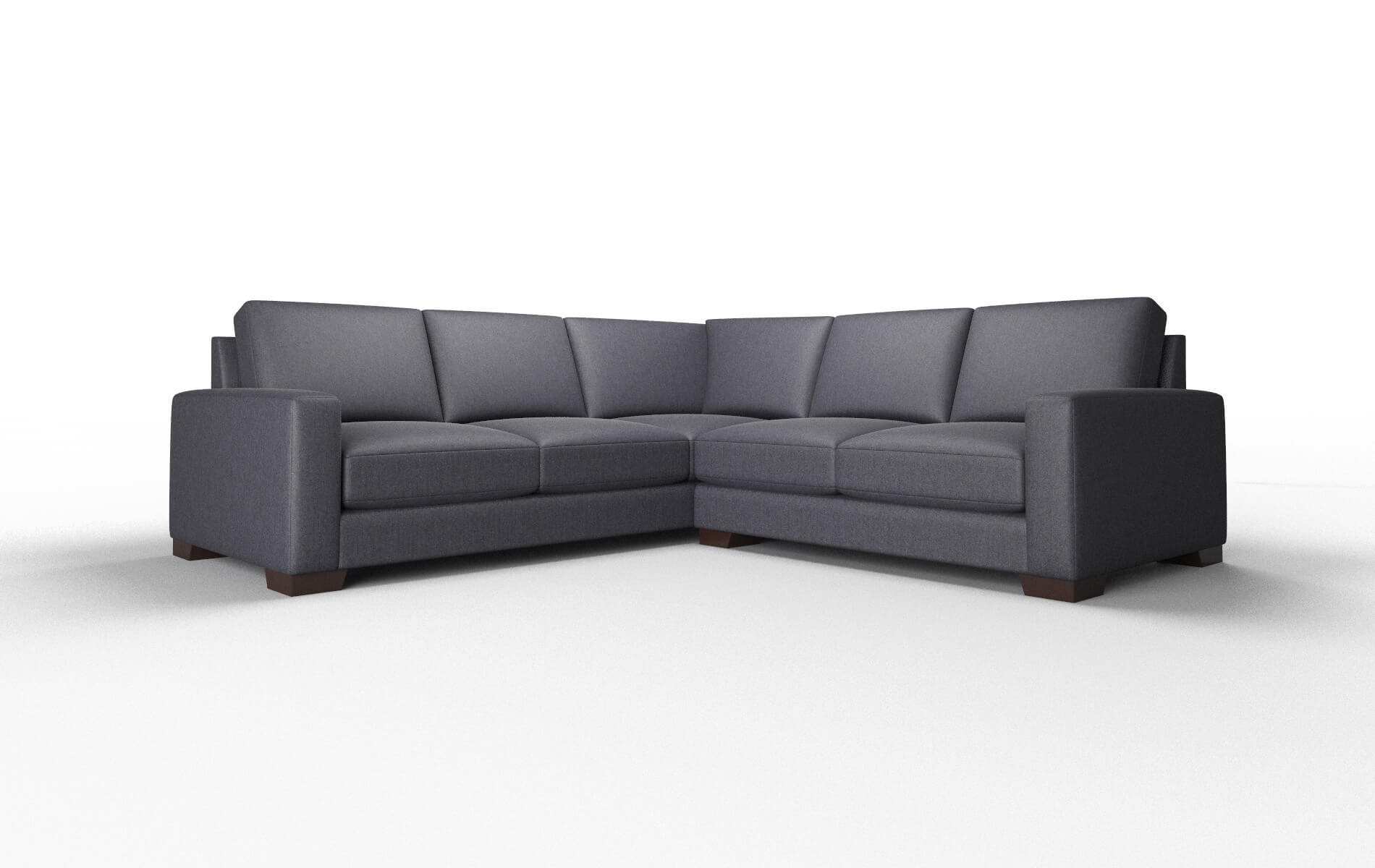 London Sasha Navy Sectional espresso legs 1