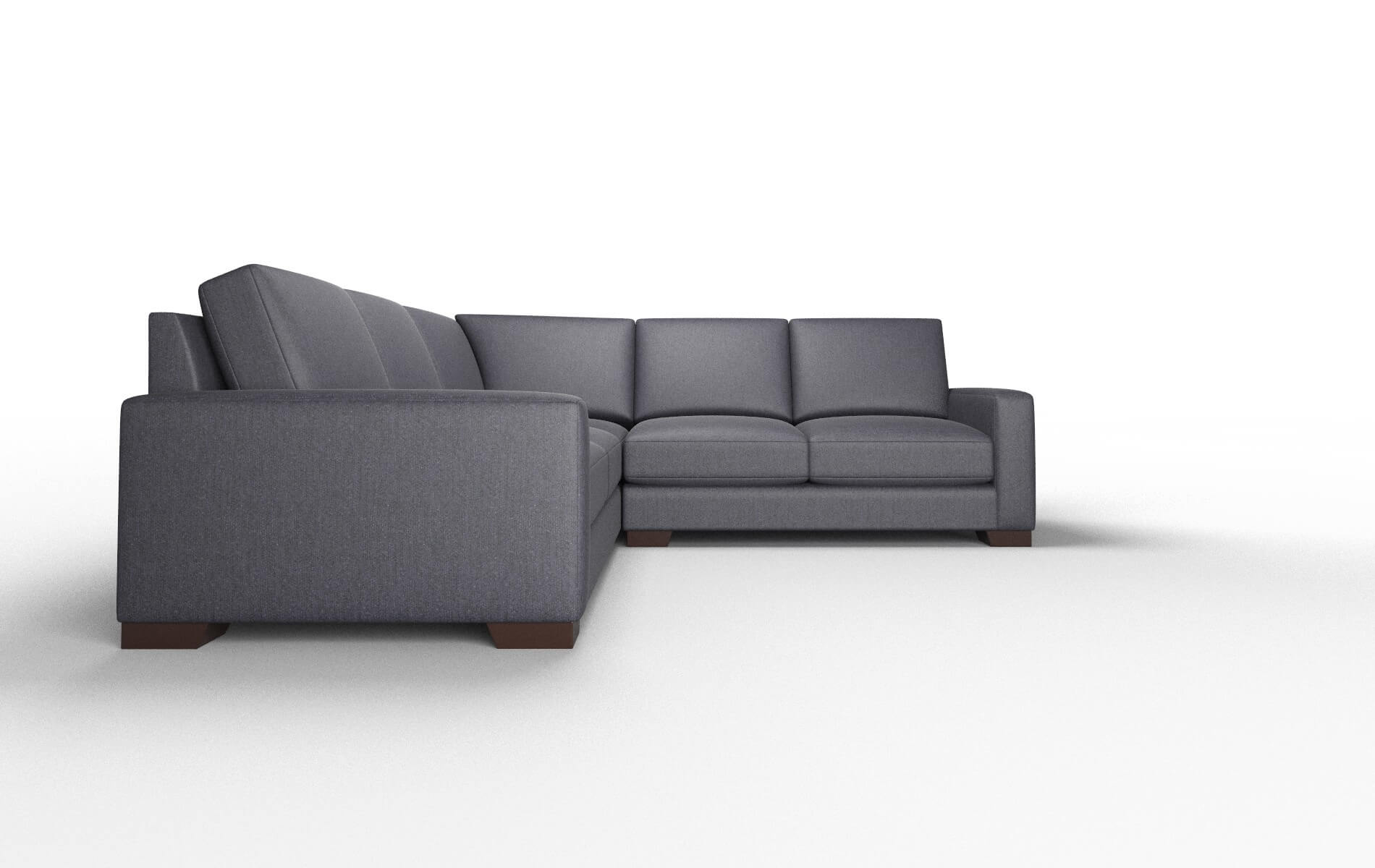 London Sasha Navy Sectional espresso legs 2