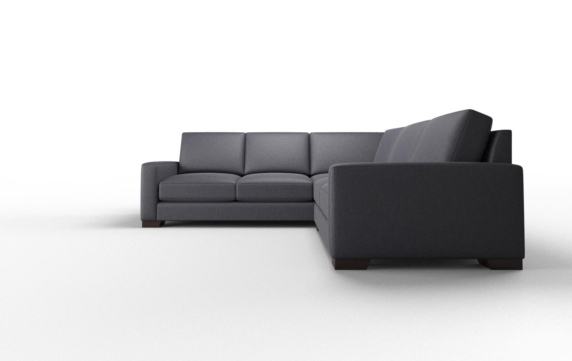 London Sasha Navy Sectional espresso legs 5