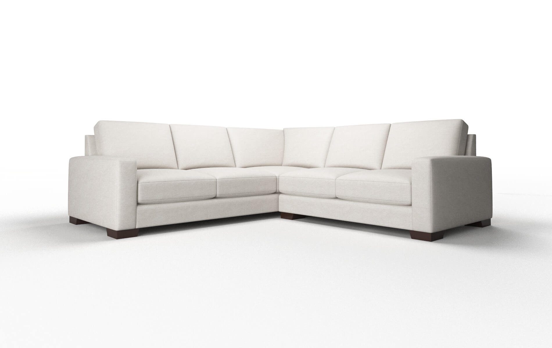 London Suave Dove Sectional espresso legs 1