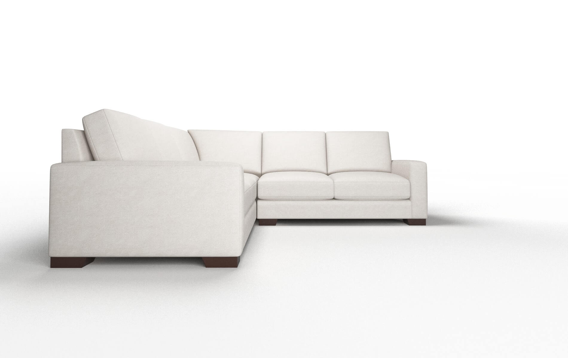 London Suave Dove Sectional espresso legs 2