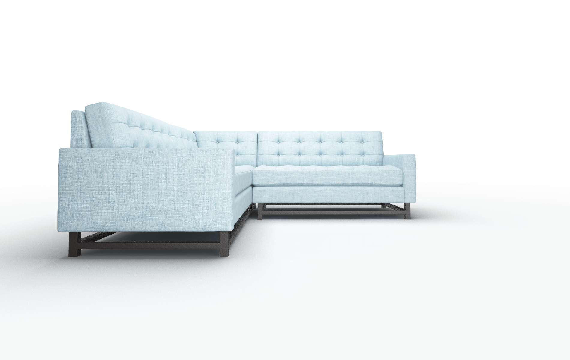 Madrid Atlas Turquoise Sectional espresso legs 2