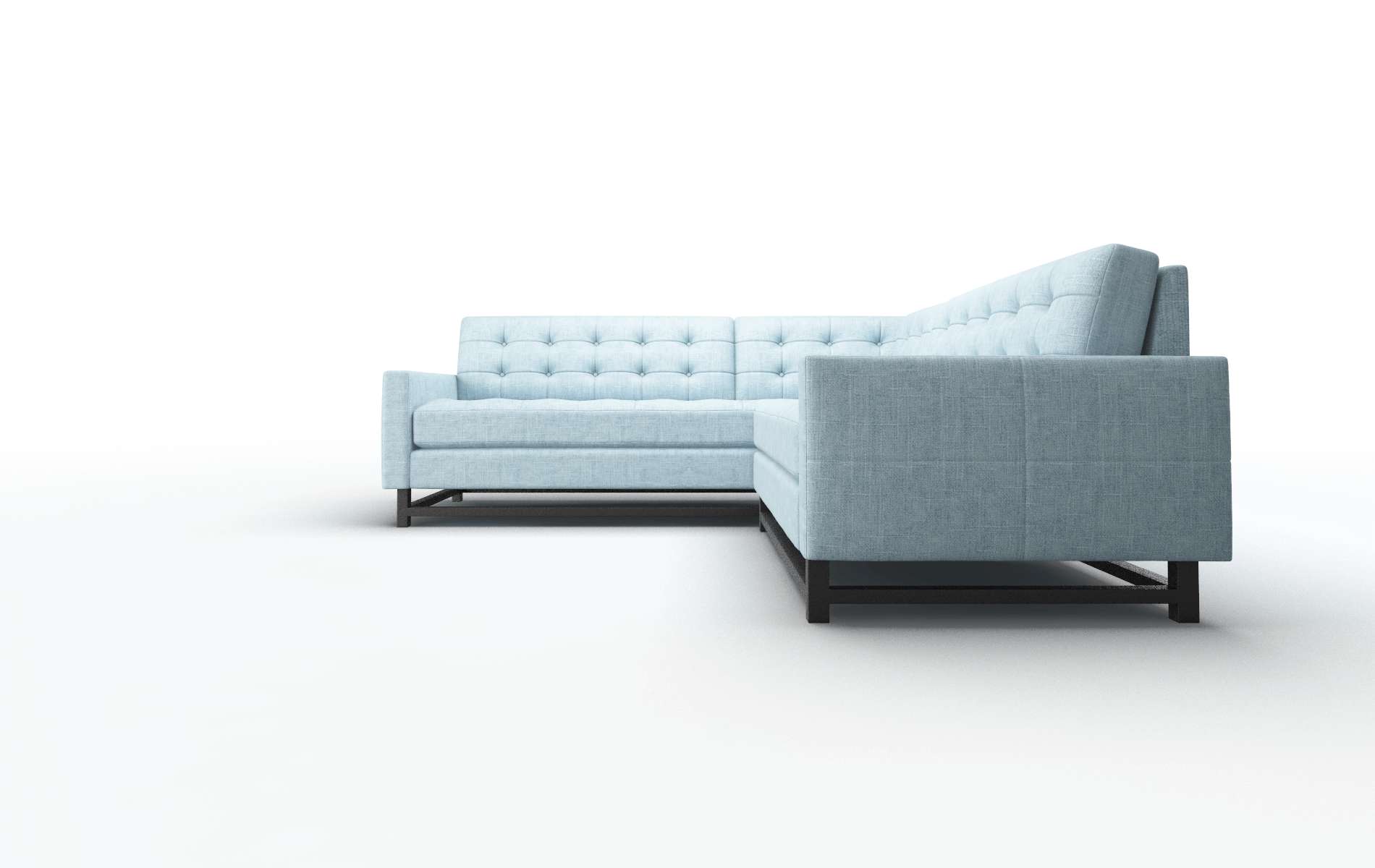 Madrid Atlas Turquoise Sectional espresso legs 5