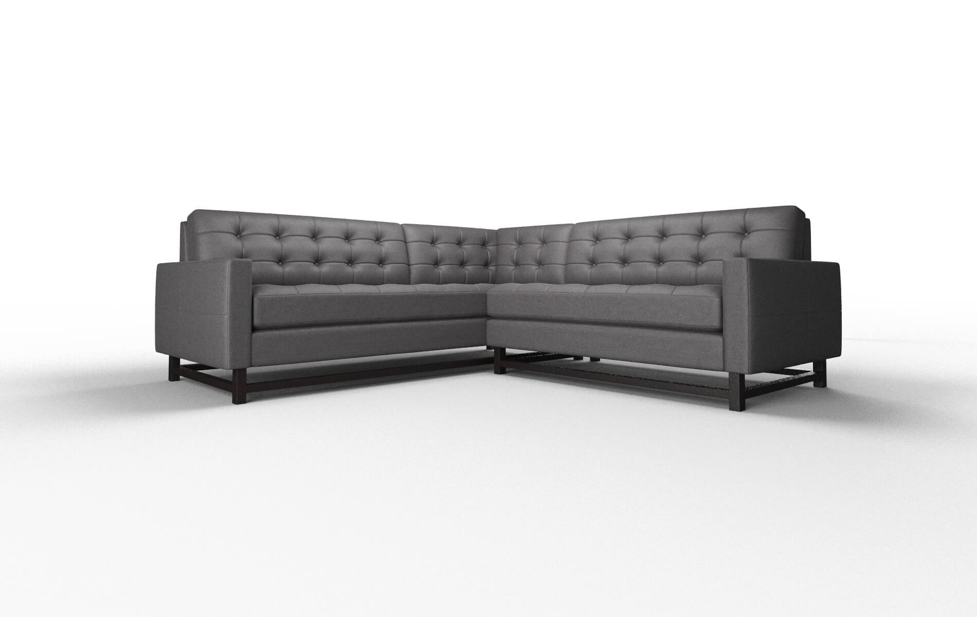 Madrid Catalina Charcoal Sectional espresso legs 1