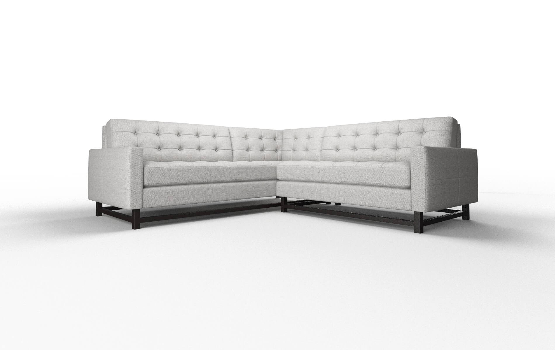 Madrid Catalina Silver Sectional espresso legs