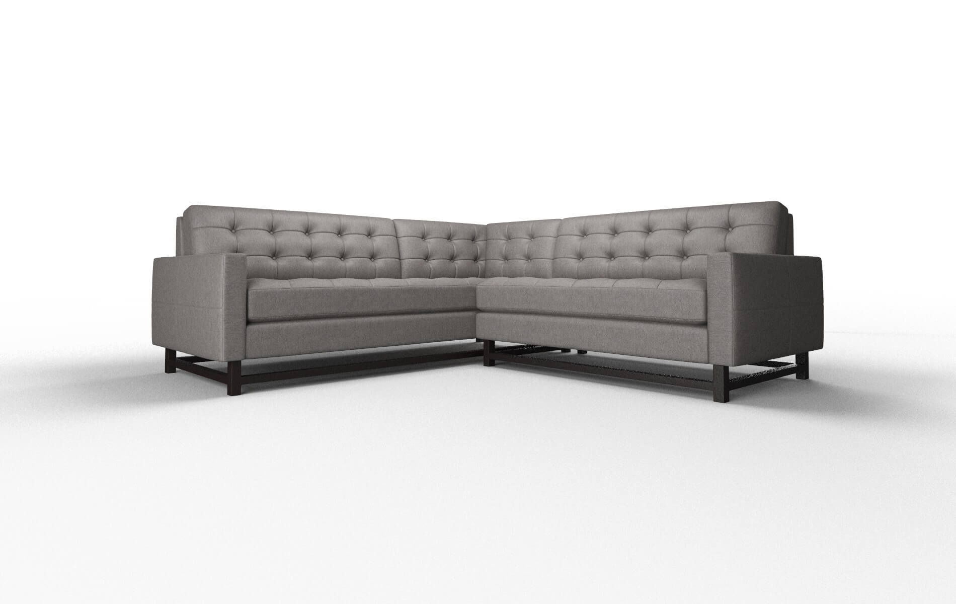 Madrid Cosmo Charcoal Sectional espresso legs 1