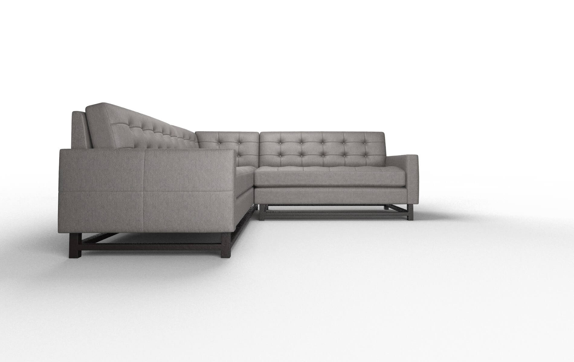 Madrid Cosmo Charcoal Sectional espresso legs 2