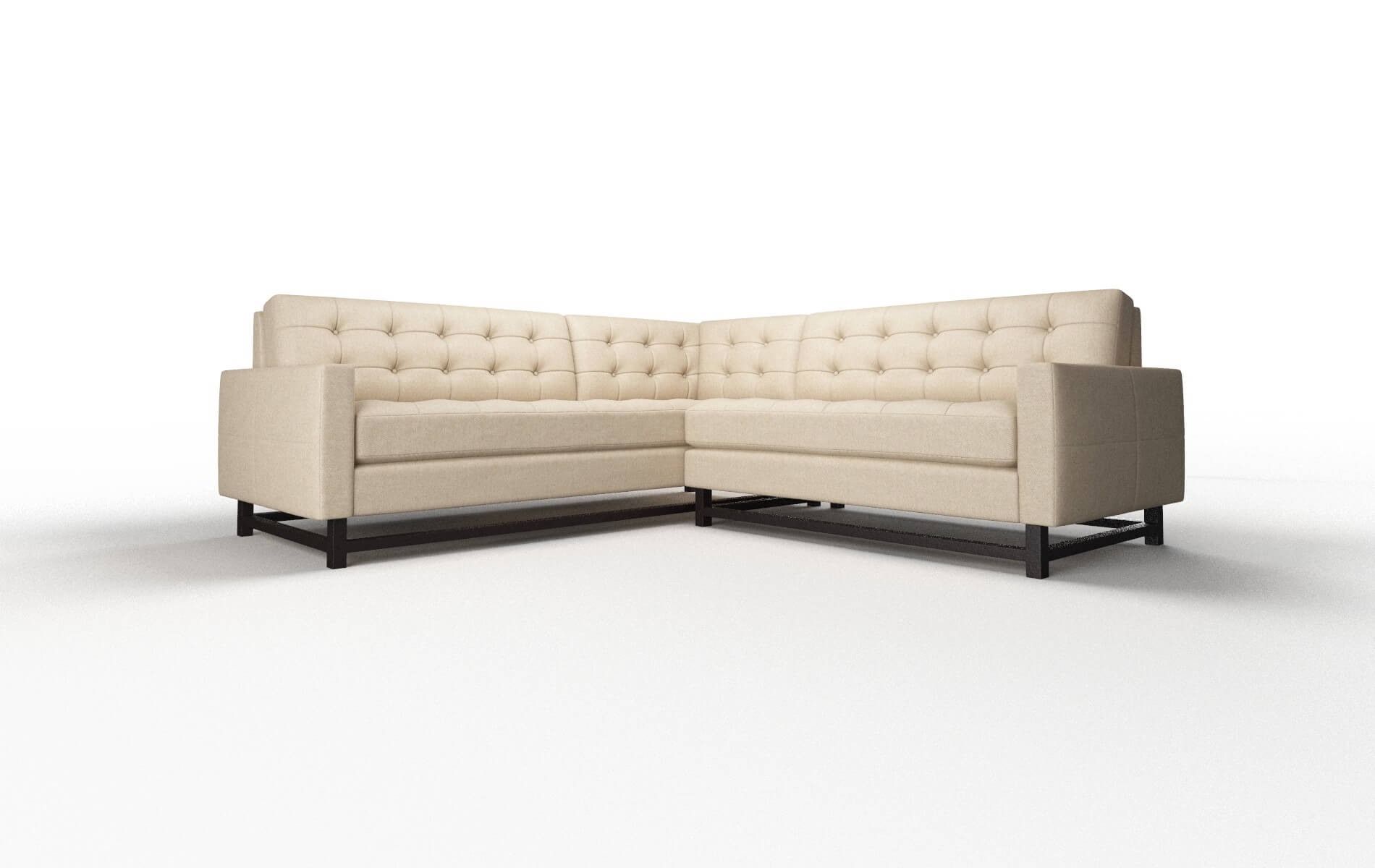 Madrid Cosmo Fawn Sectional espresso legs 1