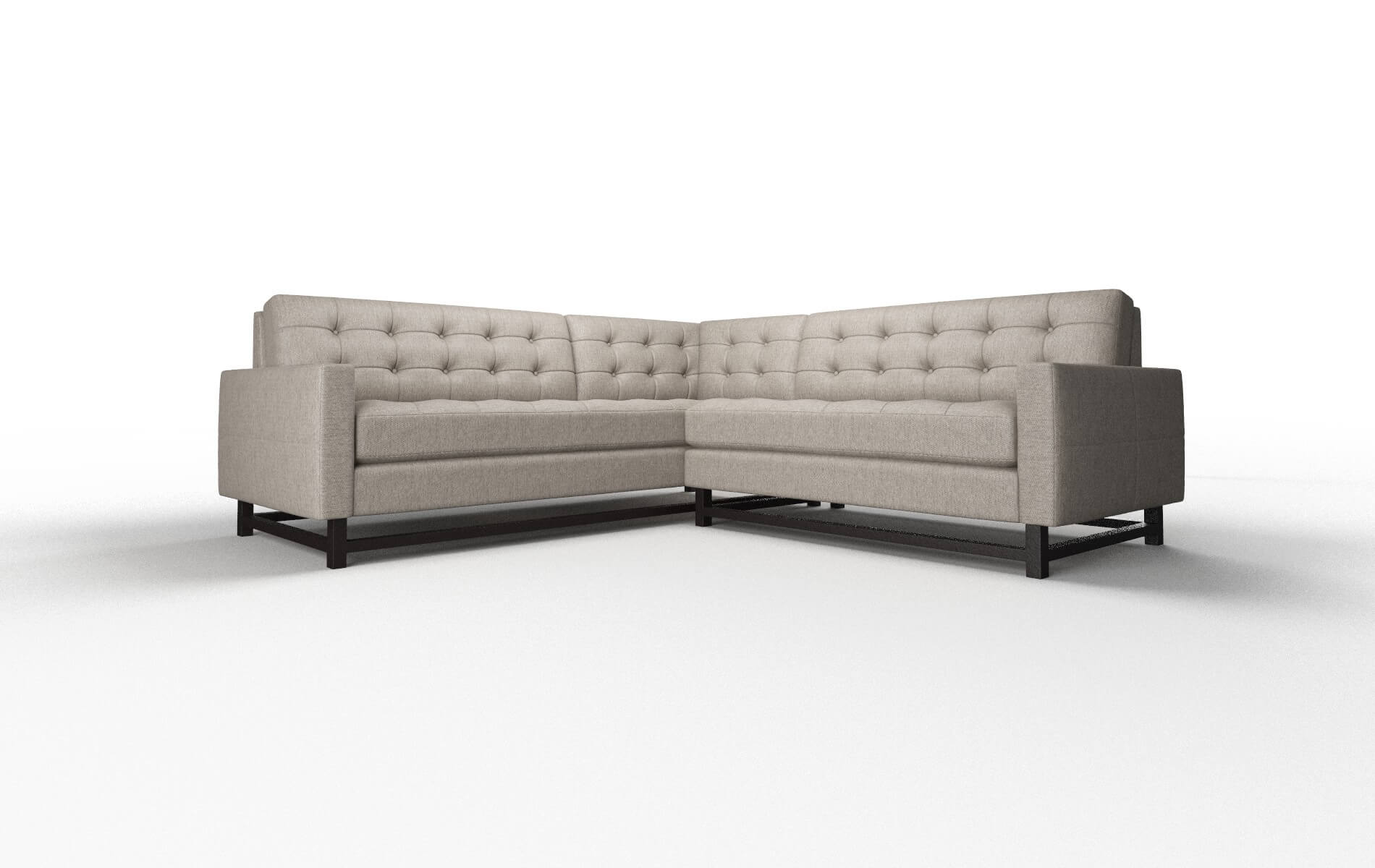 Madrid Cosmo Taupe Sectional espresso legs 1