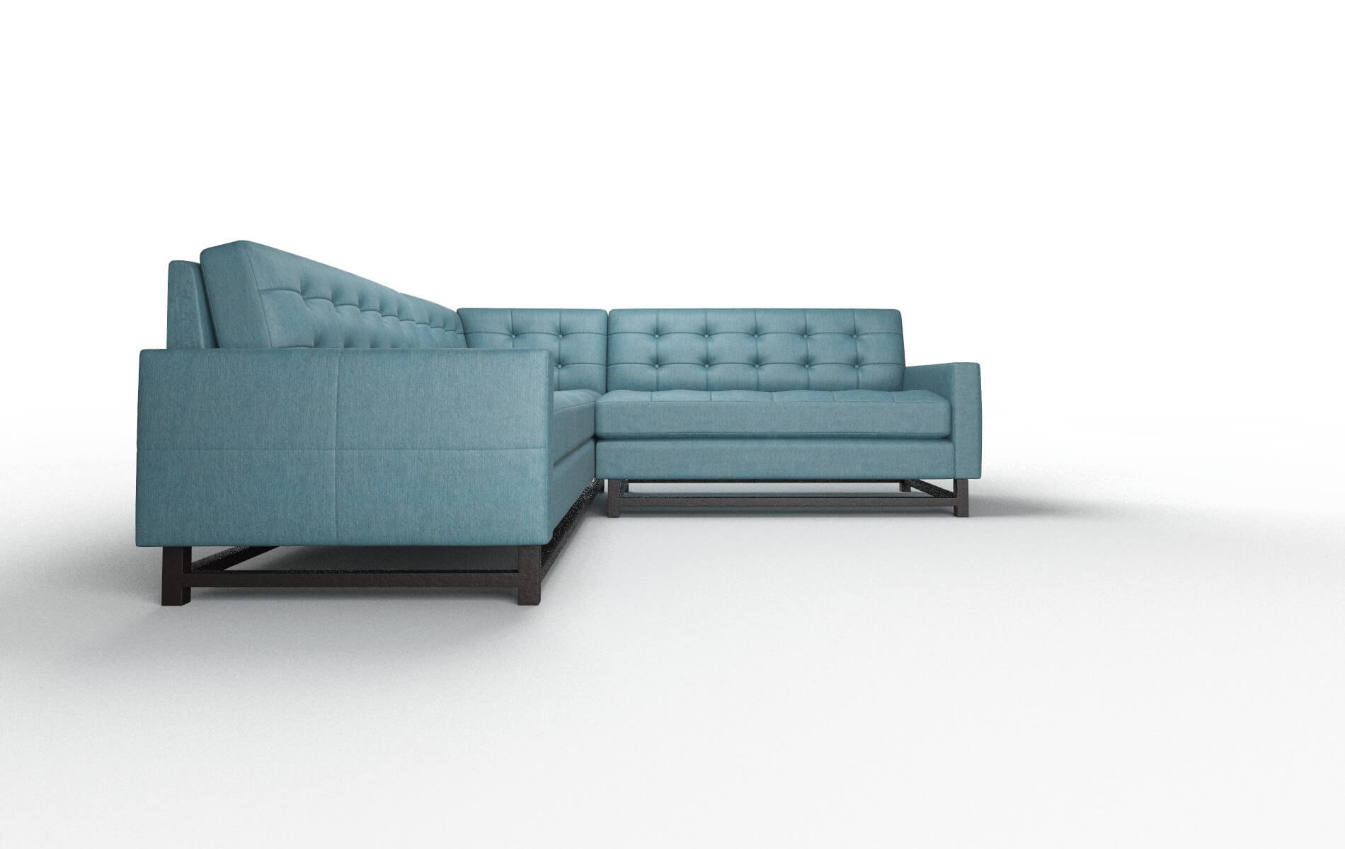Madrid Cosmo Teal Sectional espresso legs 2