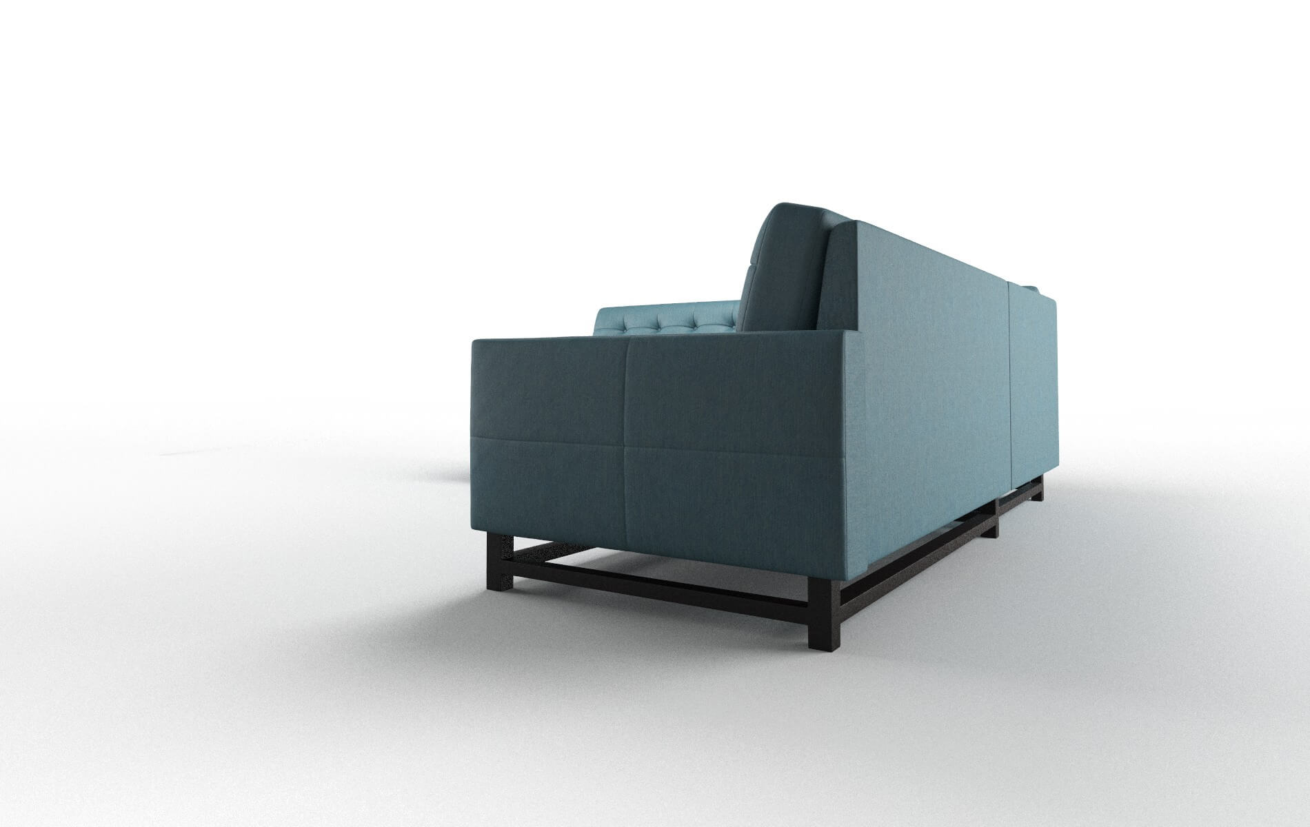 Madrid Cosmo Teal Sectional espresso legs 4