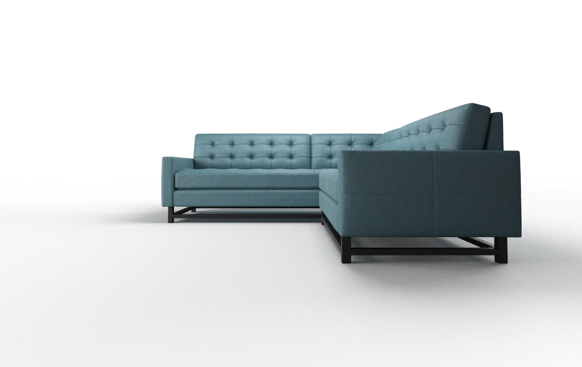 Madrid Cosmo Teal Sectional espresso legs 5