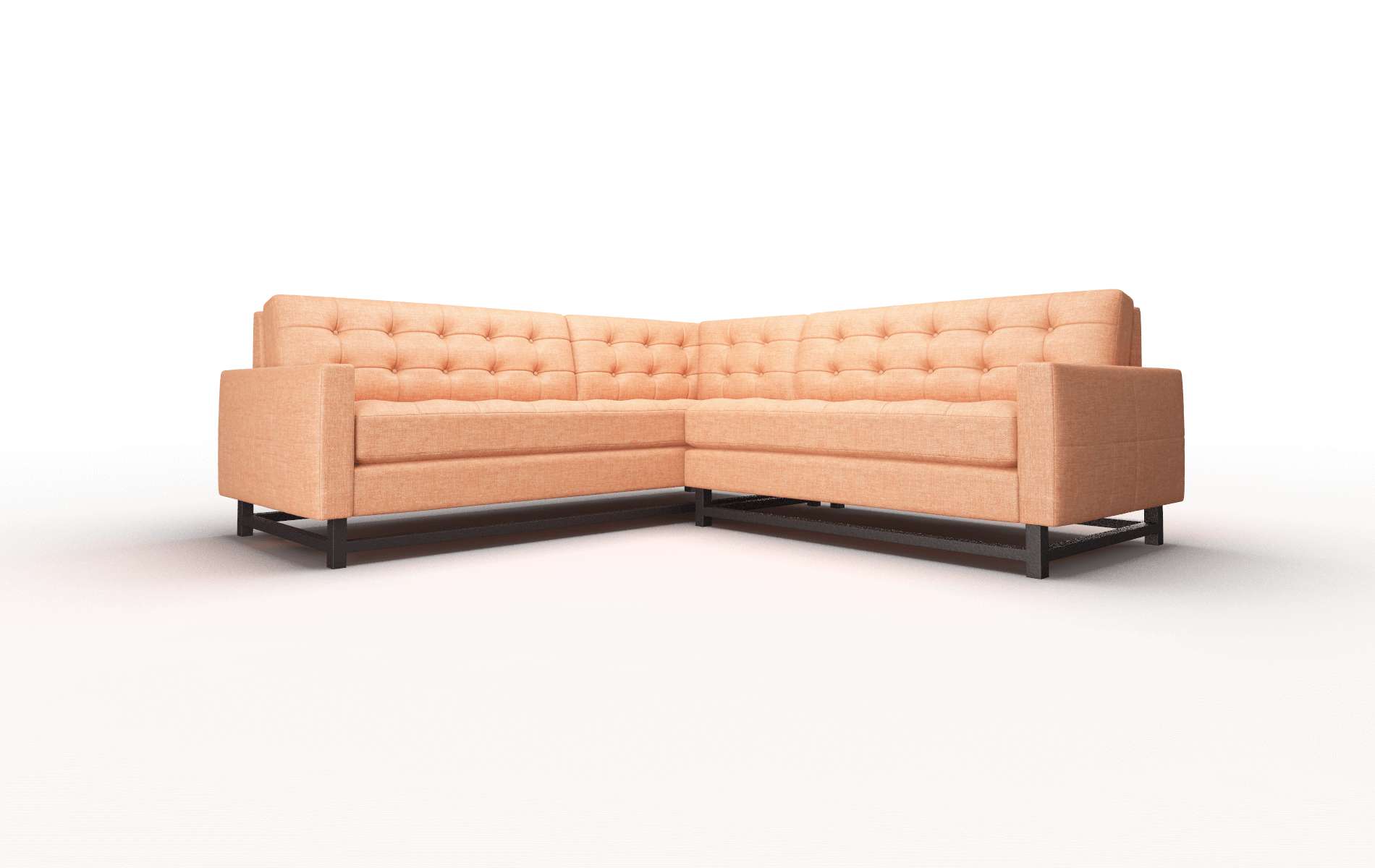 Madrid Durham Tangerine Sectional espresso legs 1