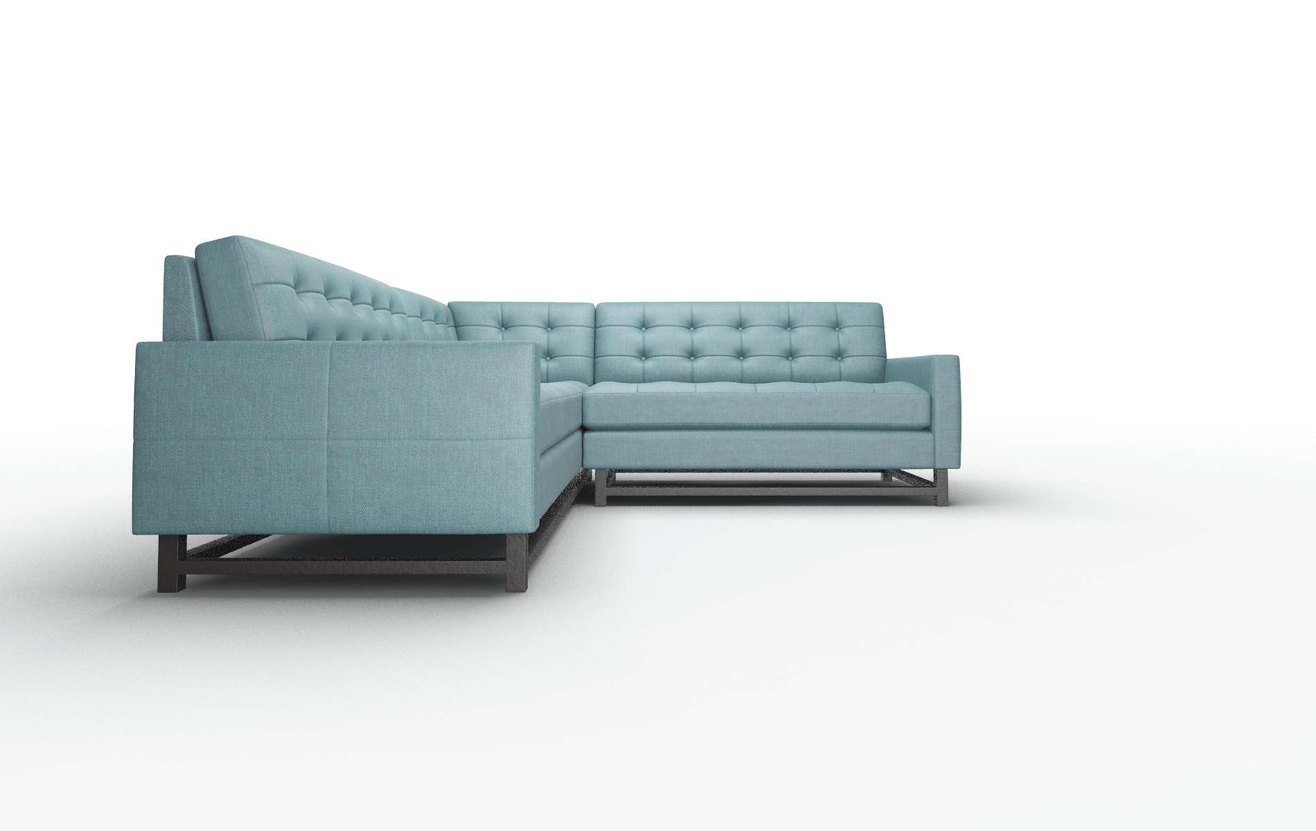 Madrid Elliot Teal Sectional espresso legs 2