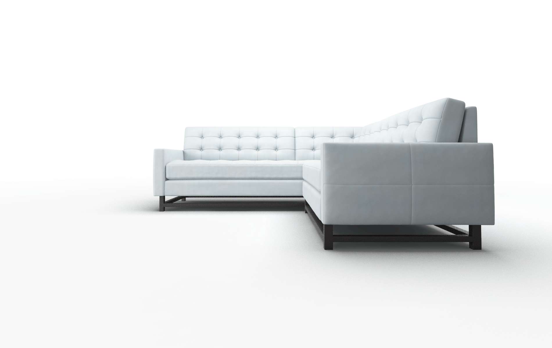 Madrid Hathaway Aqua Sectional espresso legs 5