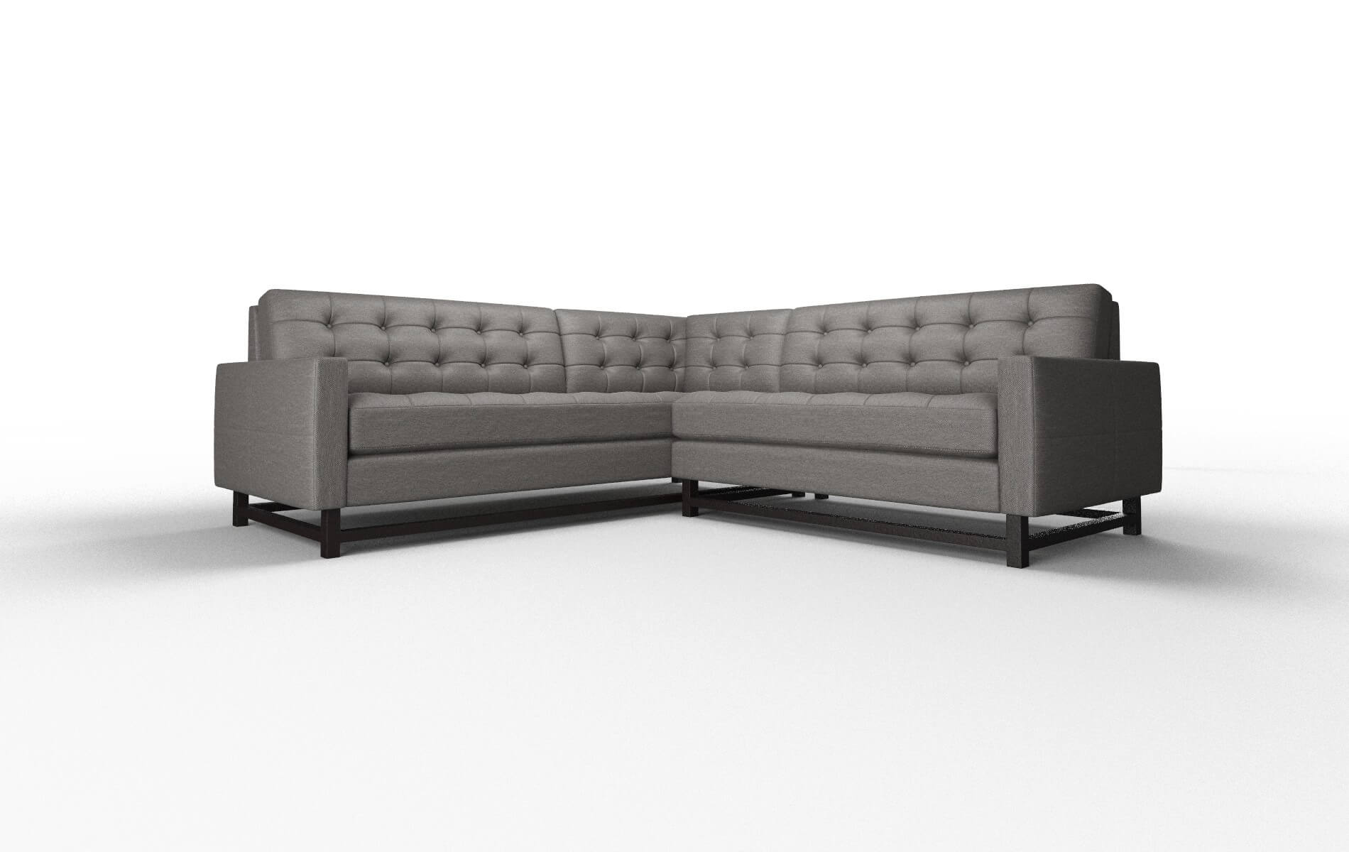 Madrid Oscar Grey Sectional espresso legs 1