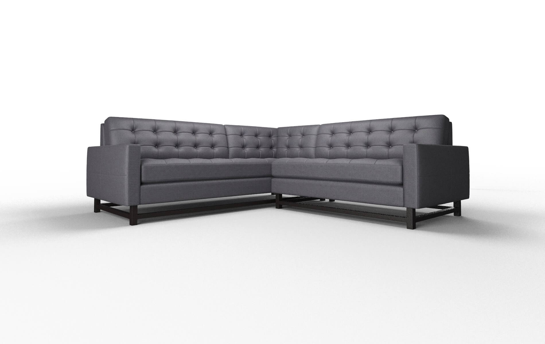 Madrid Parker Charcoal Sectional espresso legs 1