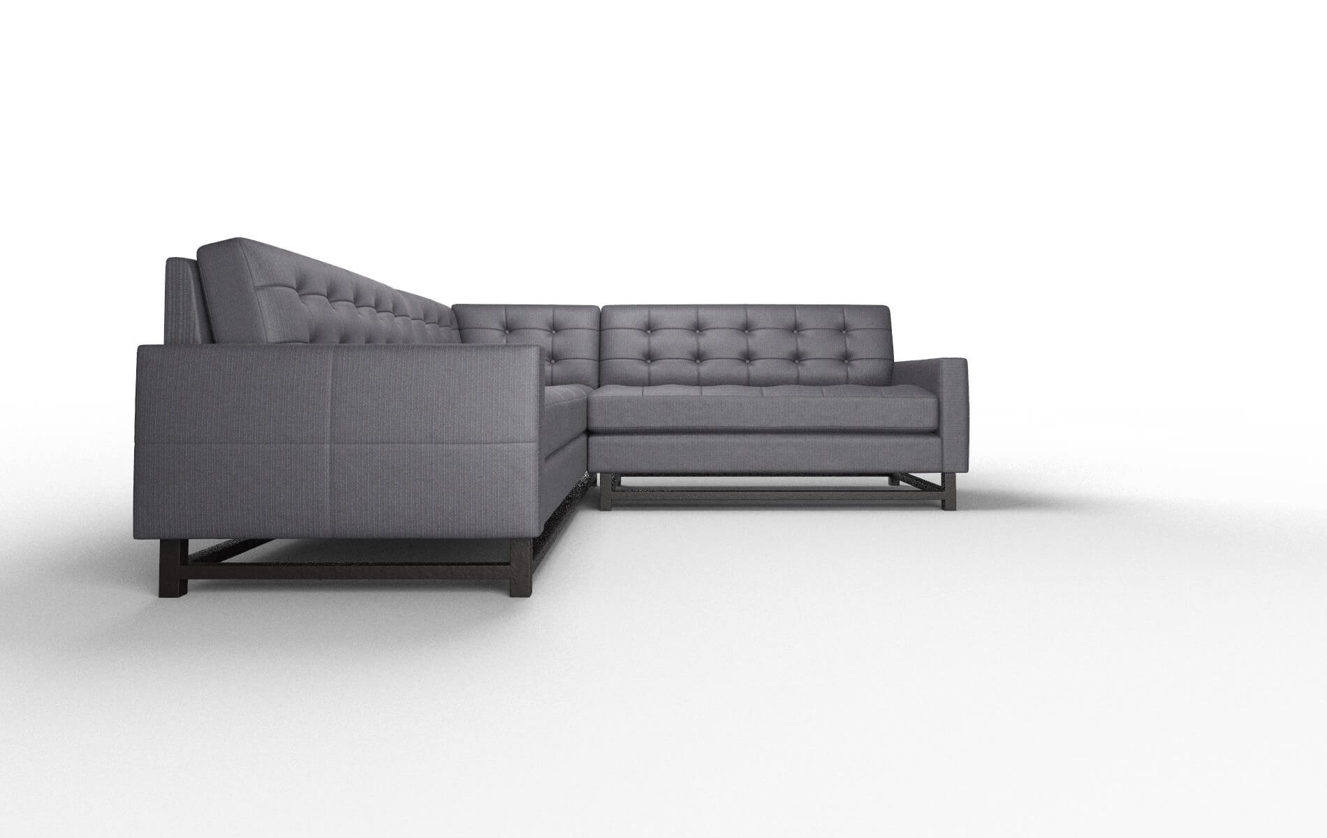 Madrid Parker Charcoal Sectional espresso legs 2