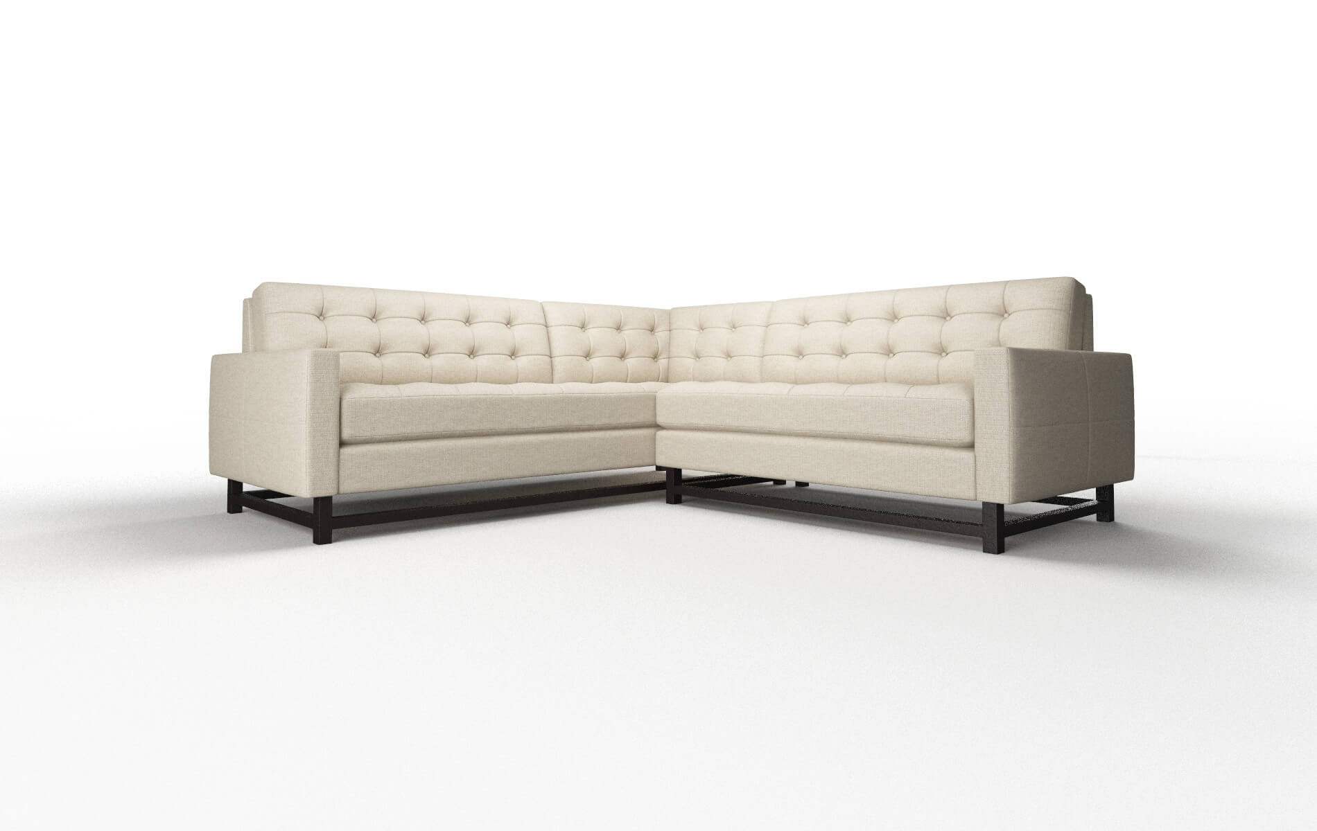 Madrid Parker Linen Sectional espresso legs 1